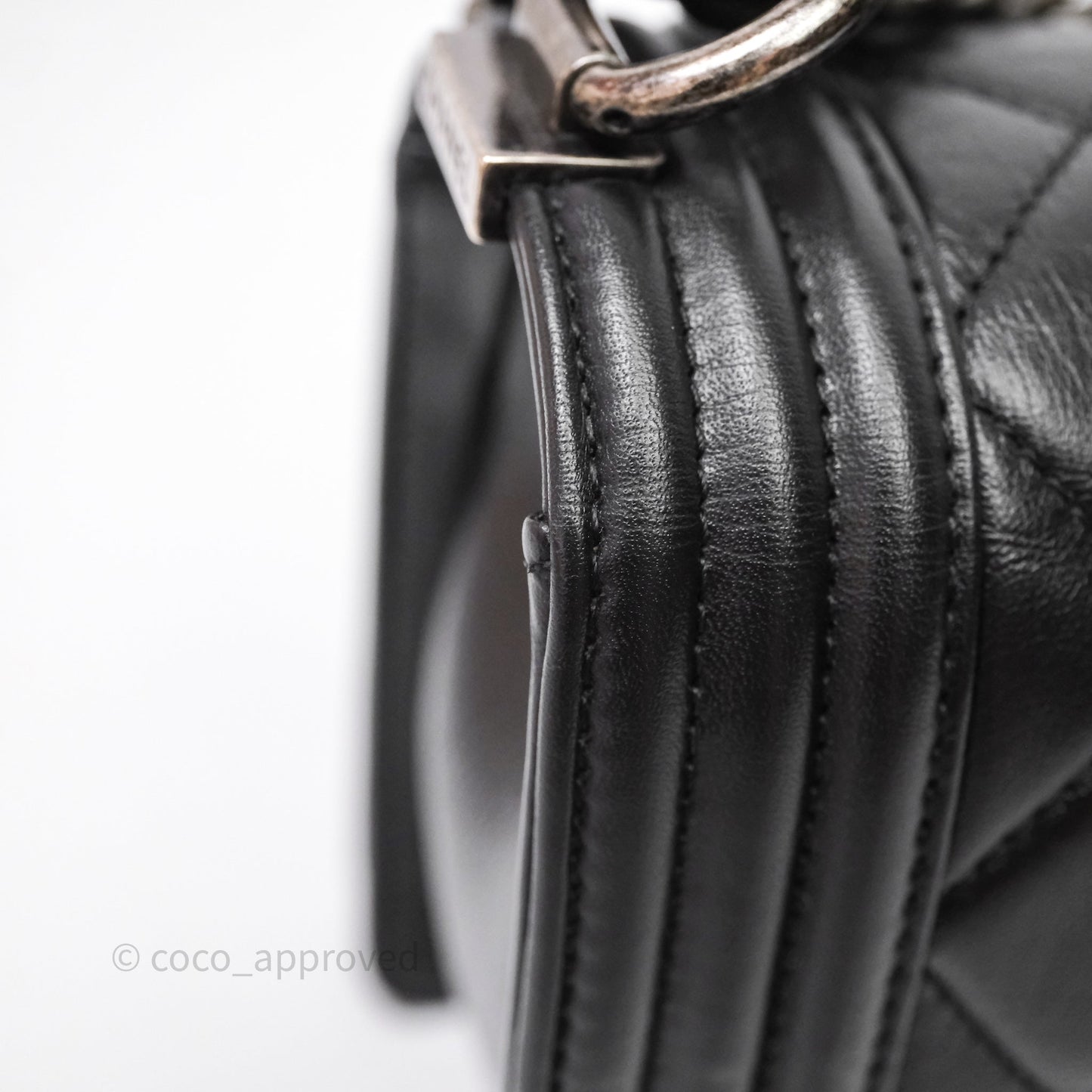 Chanel Quilted Medium Boy Black Lambskin Ruthenium Hardware