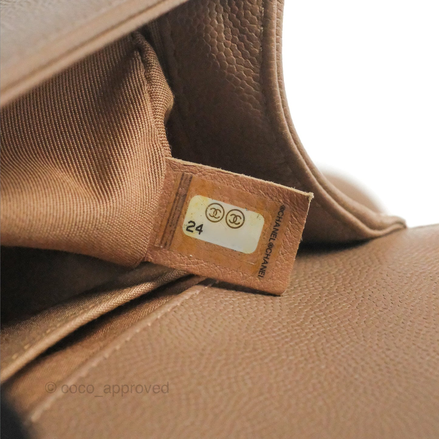 Chanel Small Chevron Boy Taupe Caviar Ruthenium Hardware