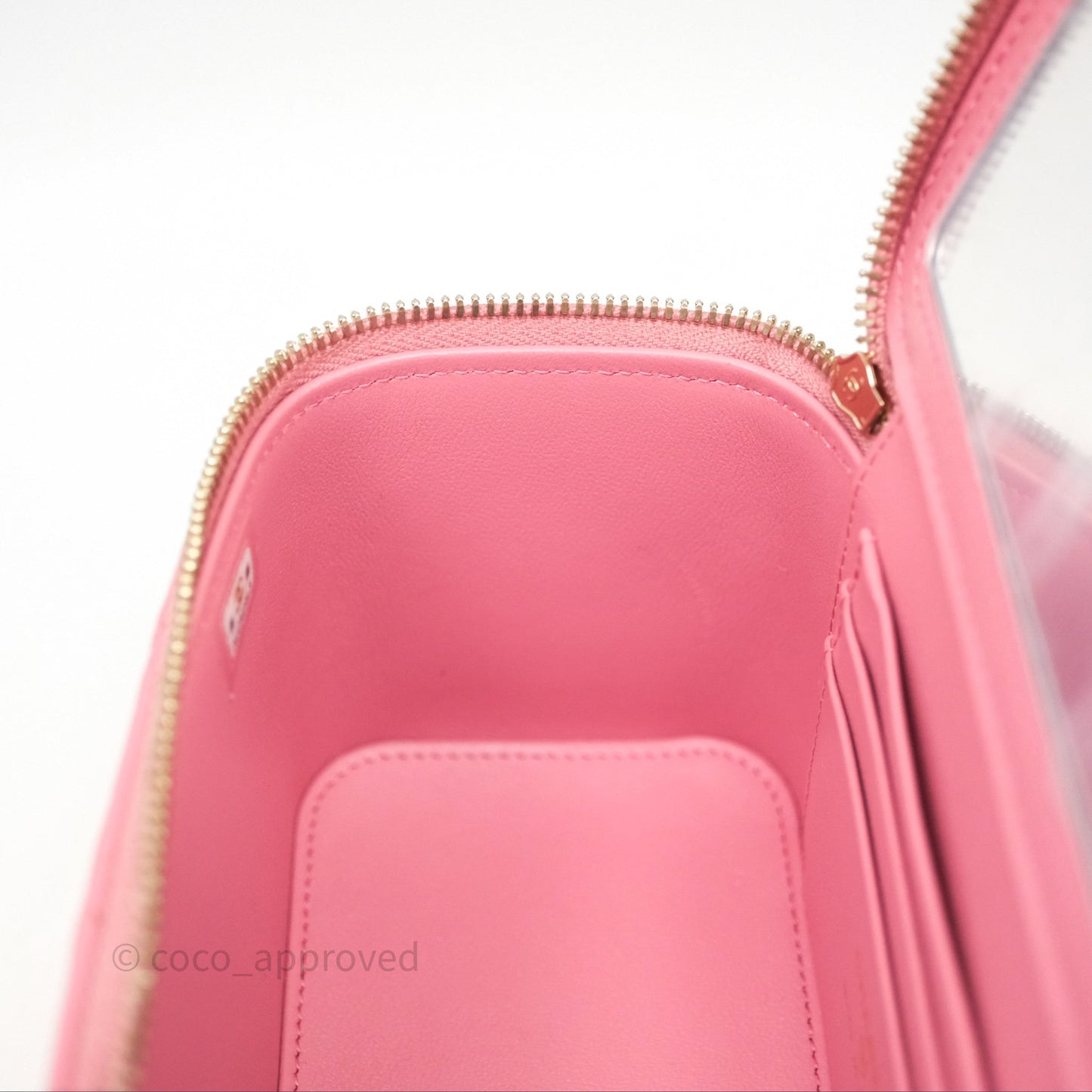 Chanel Vanity Rectangular Top Handle Pink Lambskin Gold Hardware