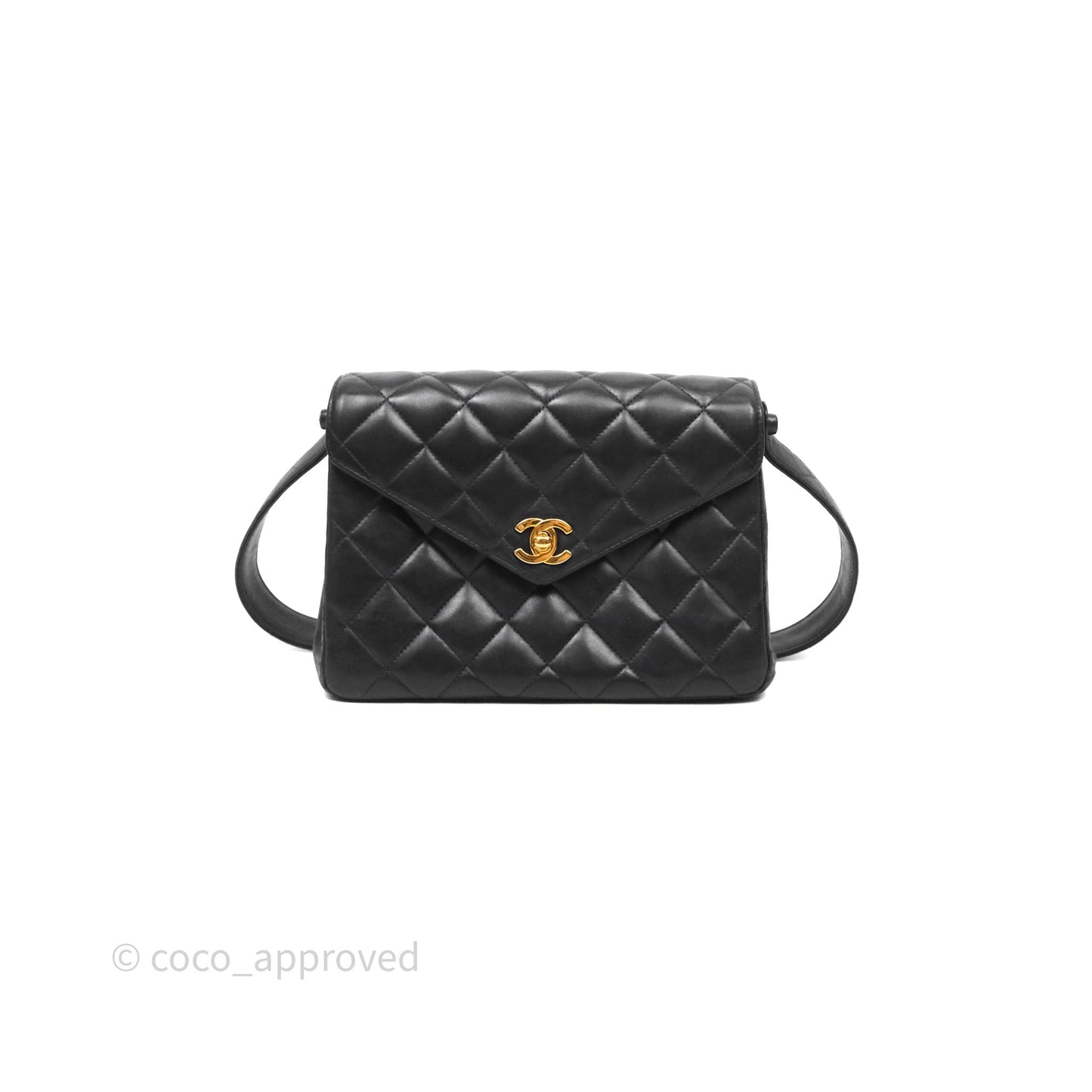 Chanel Vintage Black Lambskin Flap Bag 24K Gold Hardware