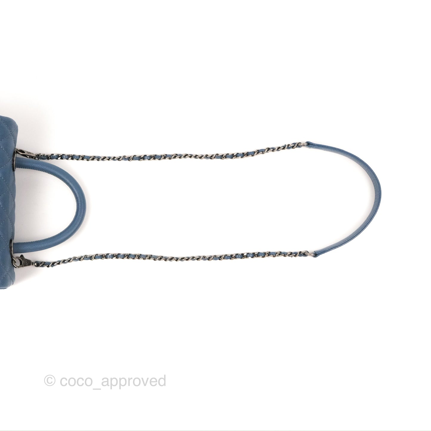 Chanel Small Coco Handle Dark Blue Caviar Ruthenium Hardware