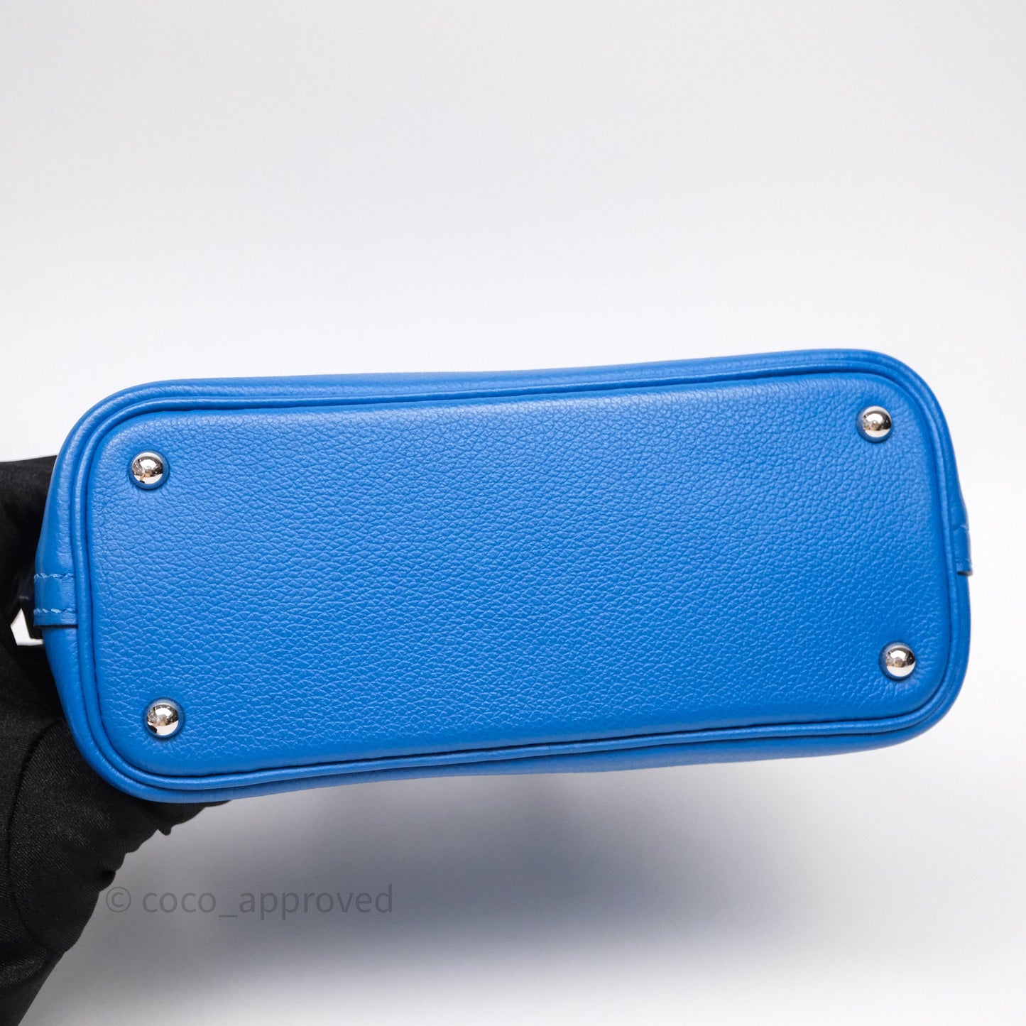 Hermes Mini Bolide 1923 Veau evercolor Bleu Zellige I7 Palladium Hardware