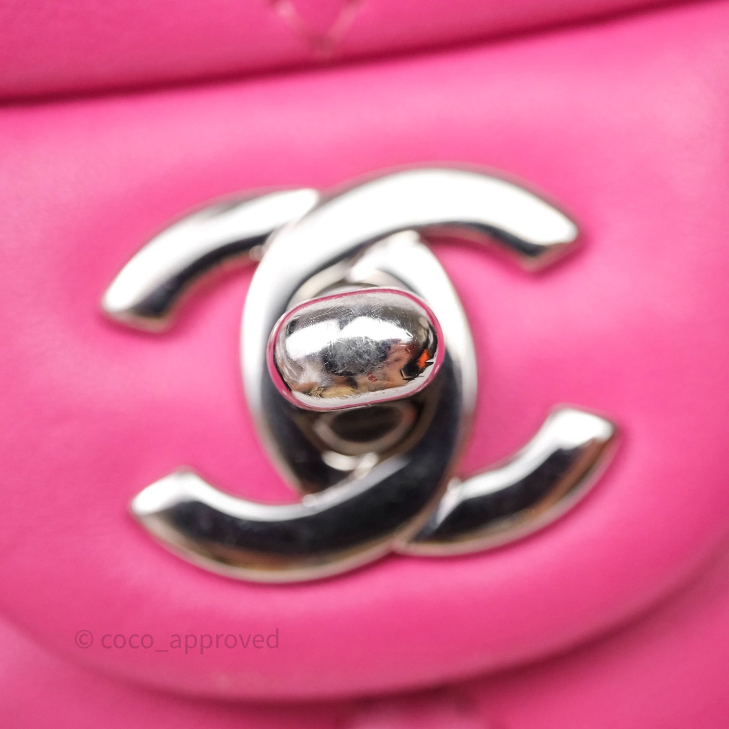 Chanel Mini Square Flap Quilted Pink Lambskin Silver Hardware