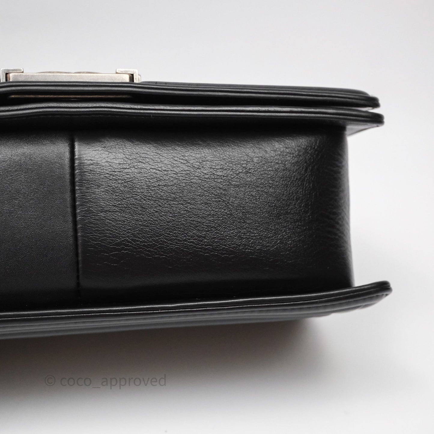 Chanel Quilted Medium Boy Black Lambskin Ruthenium Hardware