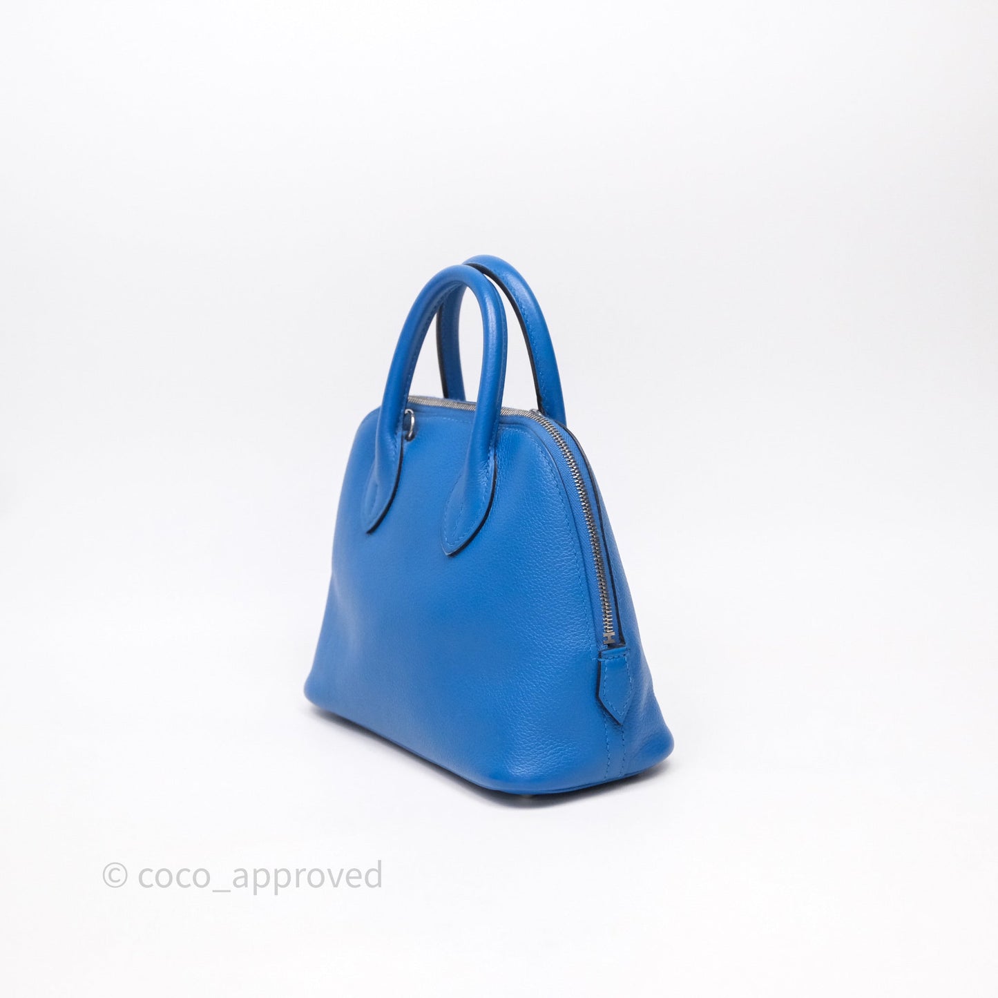 Hermes Mini Bolide 1923 Veau evercolor Bleu Zellige I7 Palladium Hardware