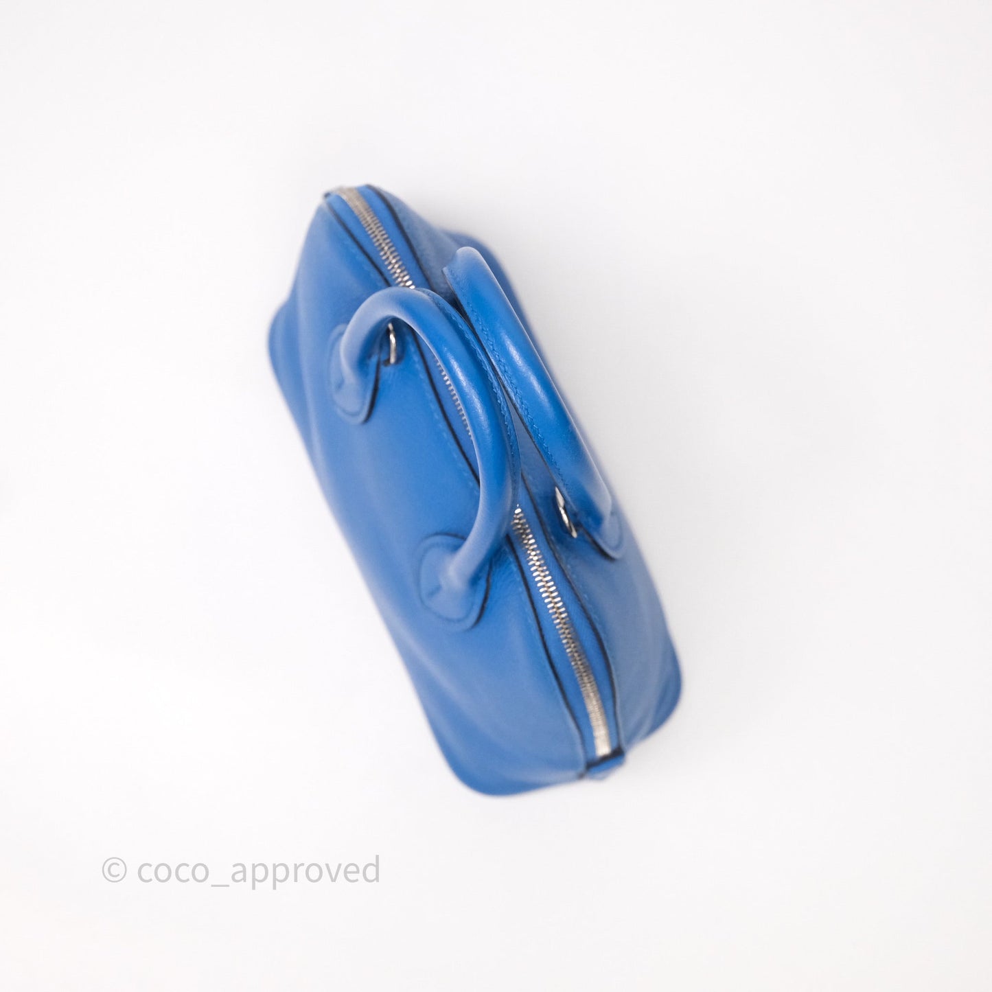 Hermes Mini Bolide 1923 Veau evercolor Bleu Zellige I7 Palladium Hardware