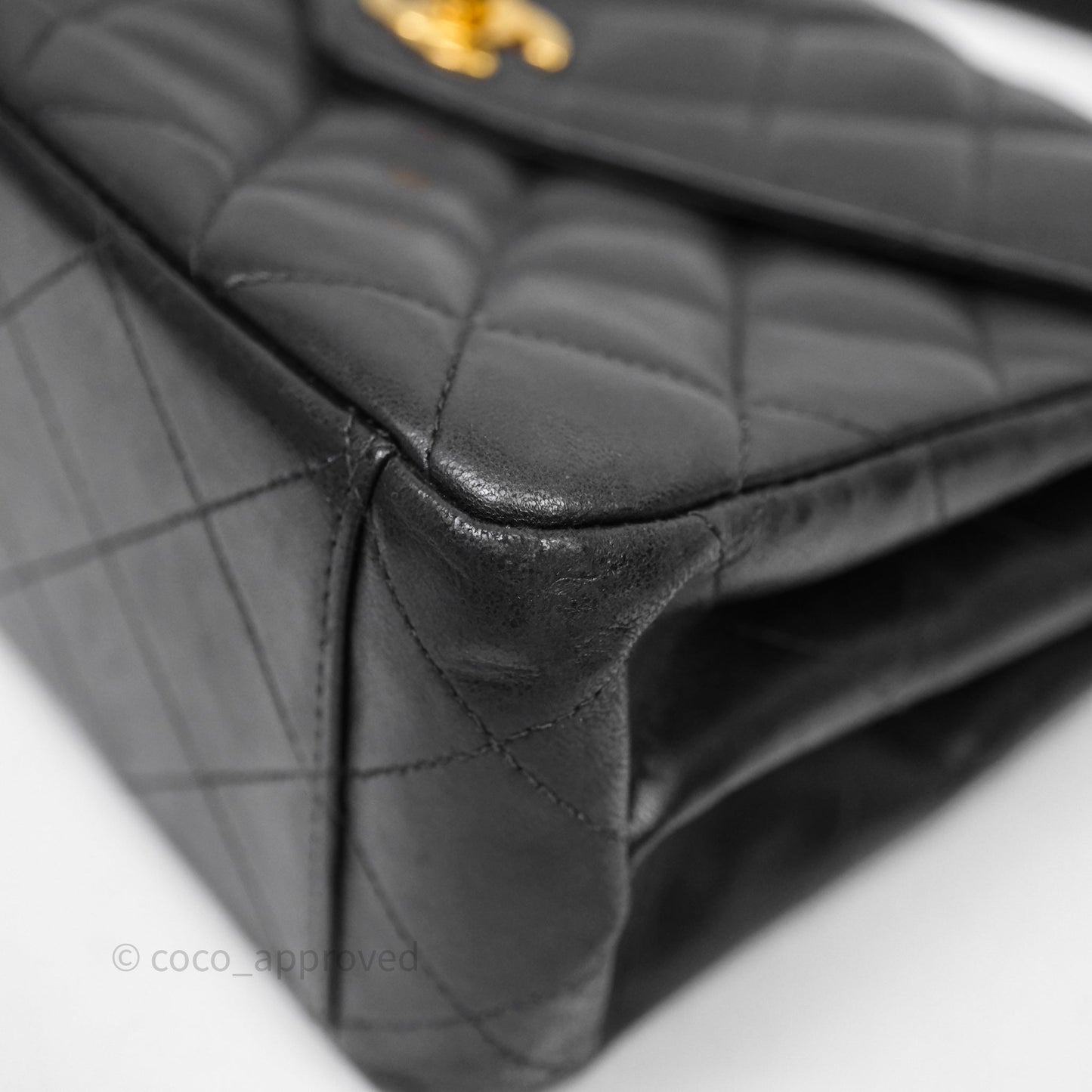Chanel Vintage Black Lambskin Flap Bag 24K Gold Hardware