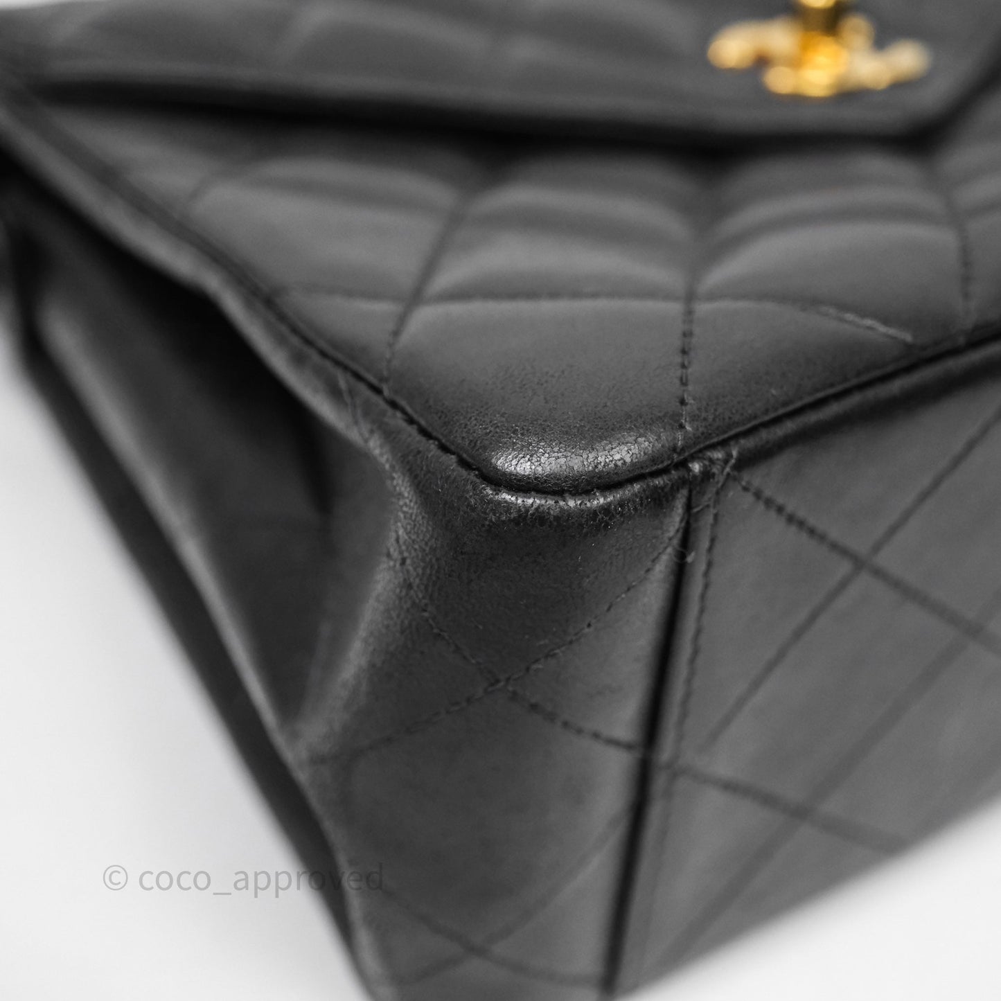 Chanel Vintage Black Lambskin Flap Bag 24K Gold Hardware