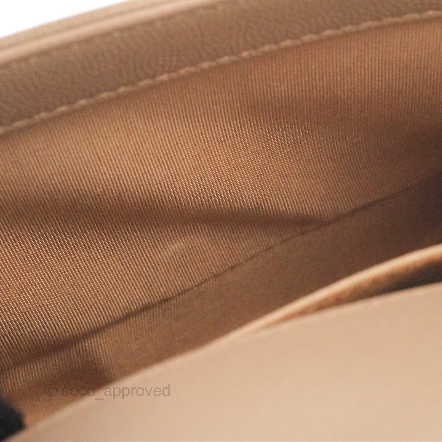 Chanel Small Chevron Boy Taupe Caviar Ruthenium Hardware