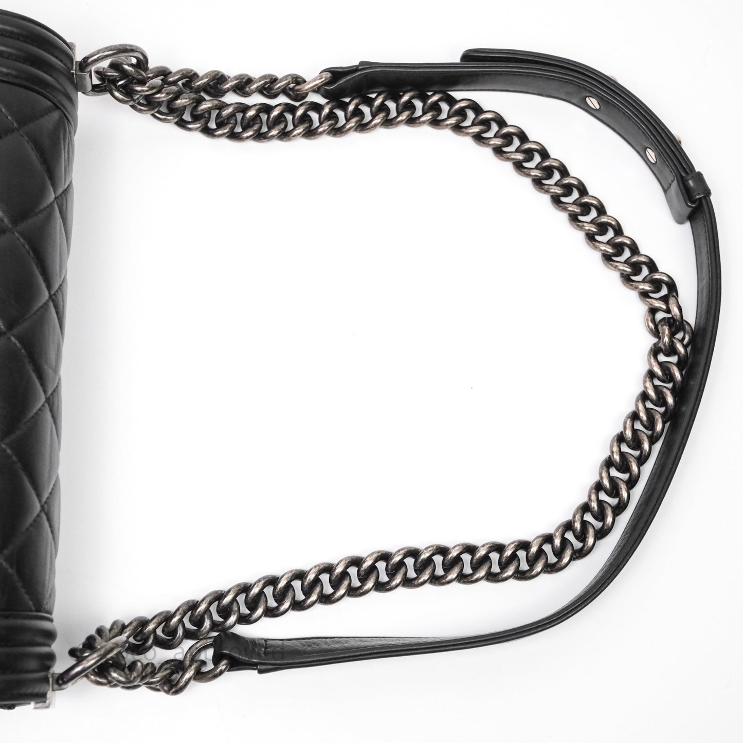 Chanel Quilted Medium Boy Black Lambskin Ruthenium Hardware