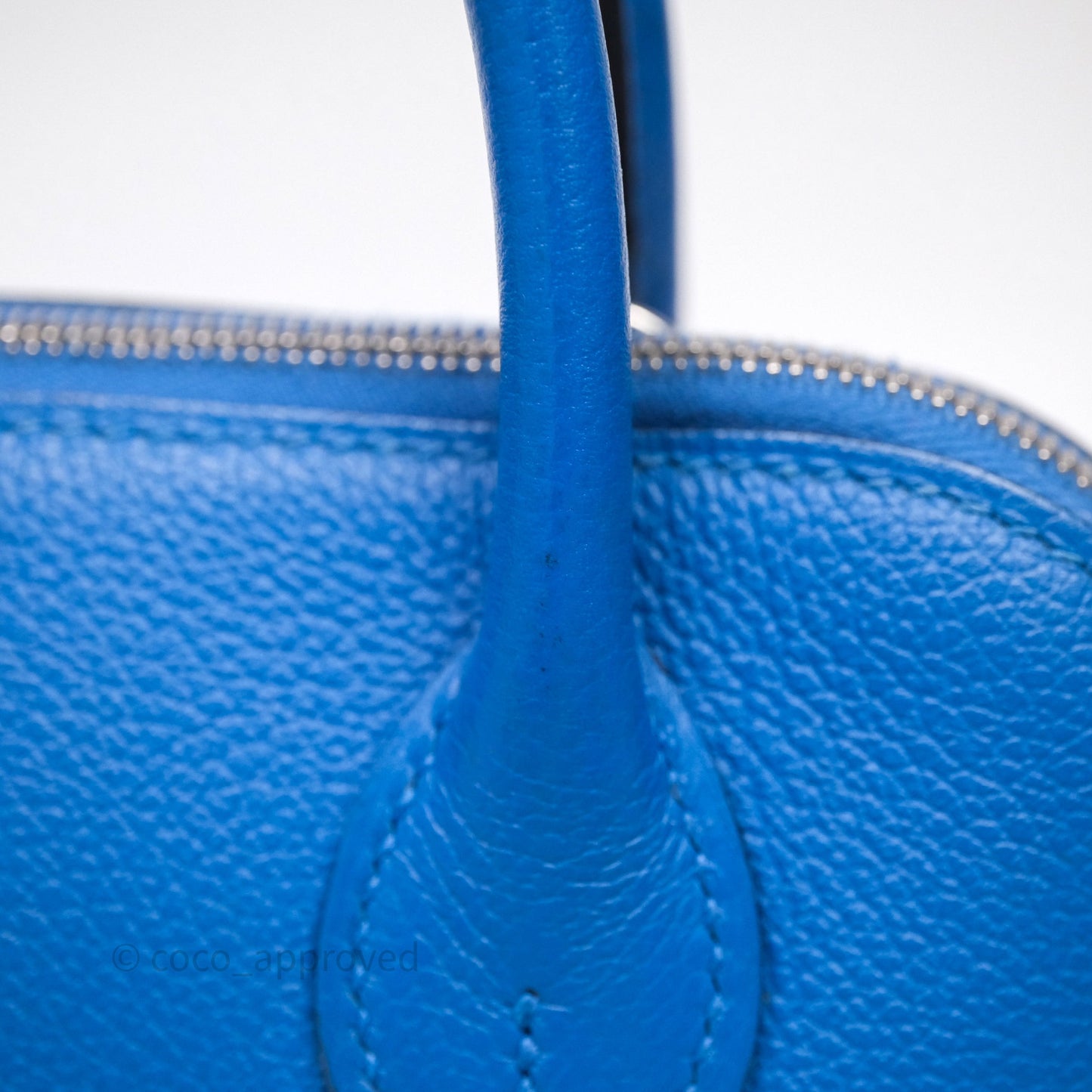 Hermes Mini Bolide 1923 Veau evercolor Bleu Zellige I7 Palladium Hardware