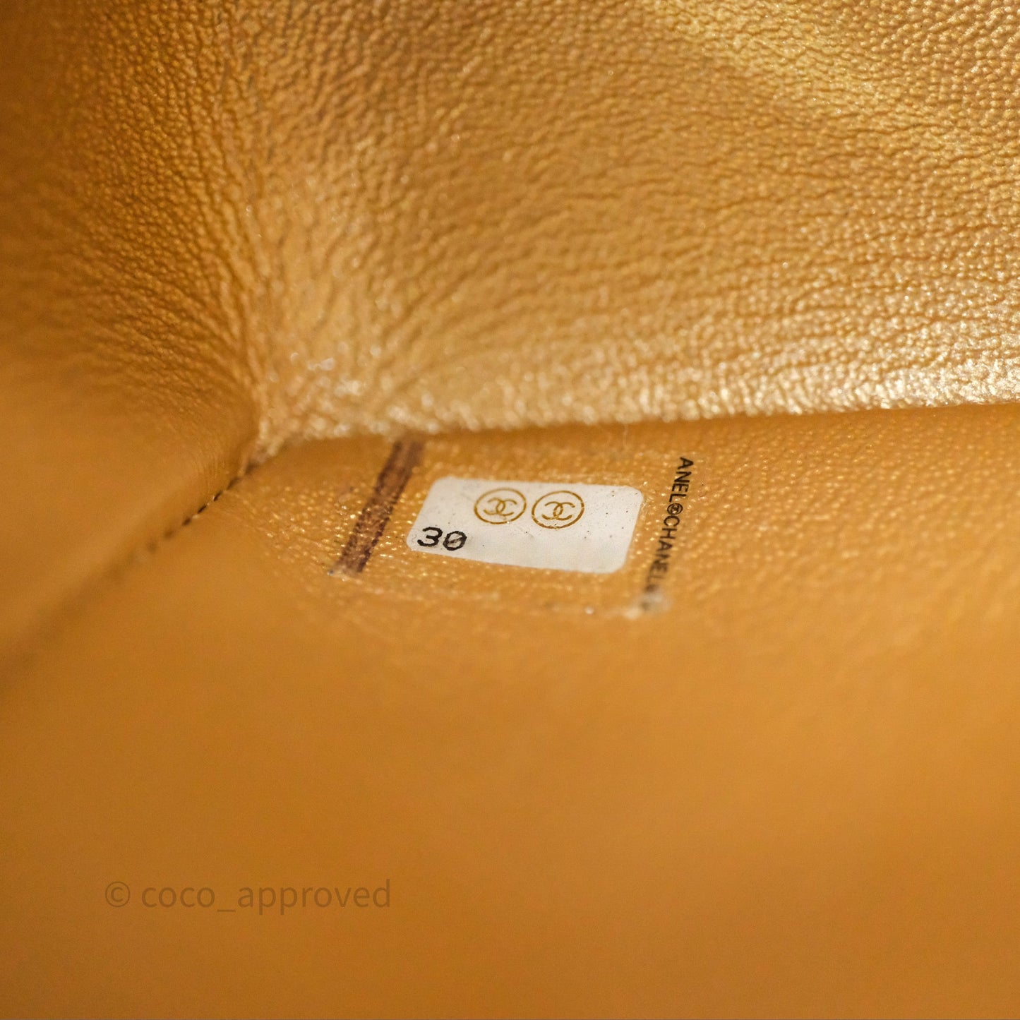 Chanel Quilted Mini Rectangular Iridescent Gold Lambskin Gold Hardware