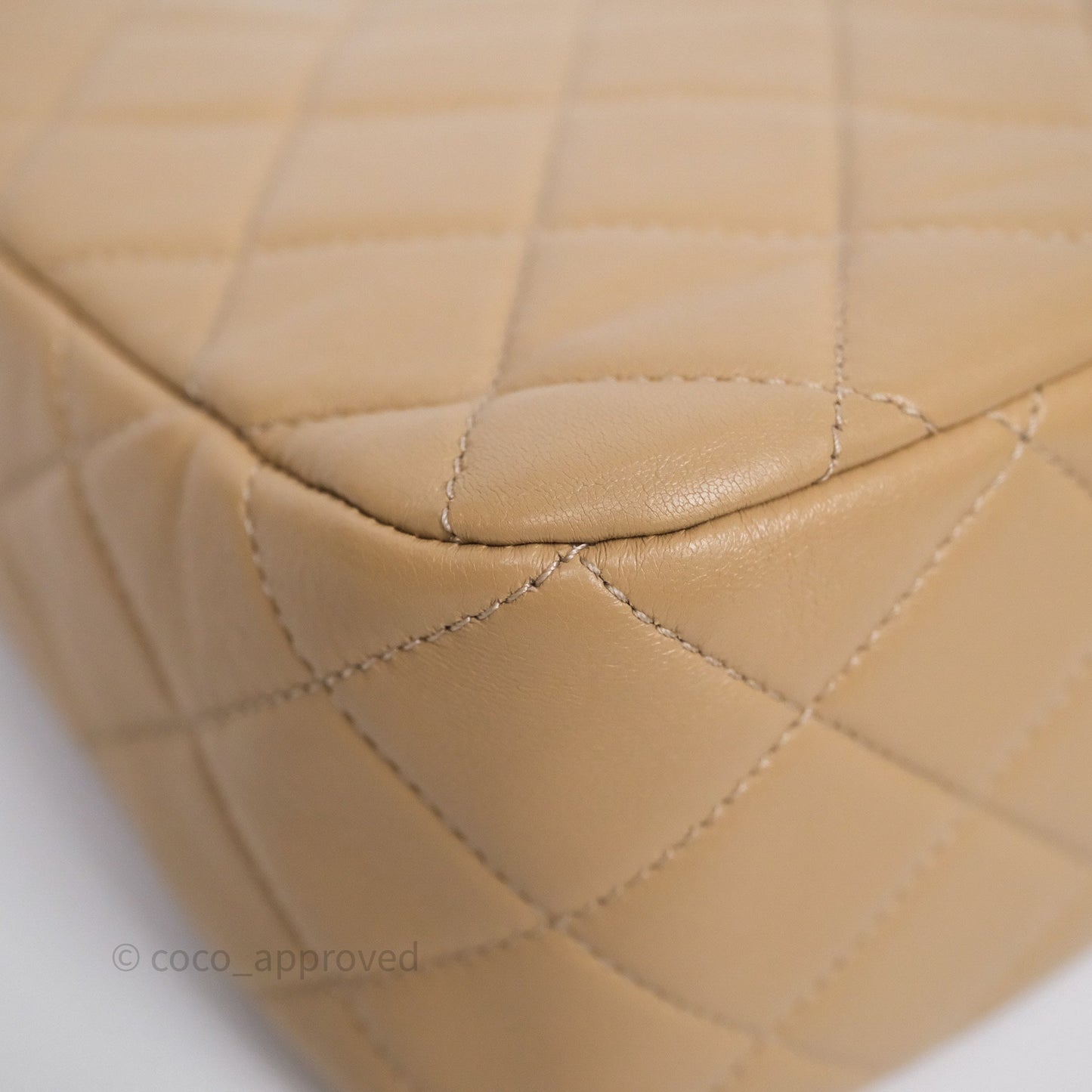 Chanel Quilted Hobo Tote Bag Beige Aged Gold Hardware