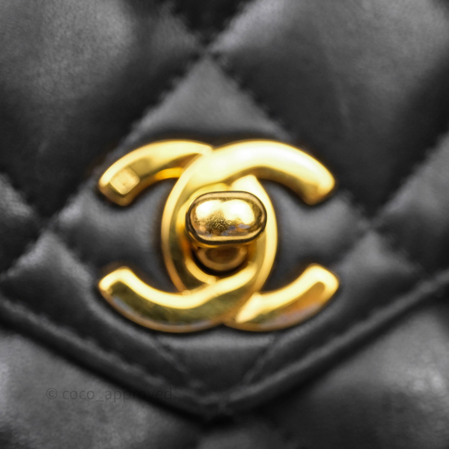 Chanel Vintage Black Lambskin Flap Bag 24K Gold Hardware