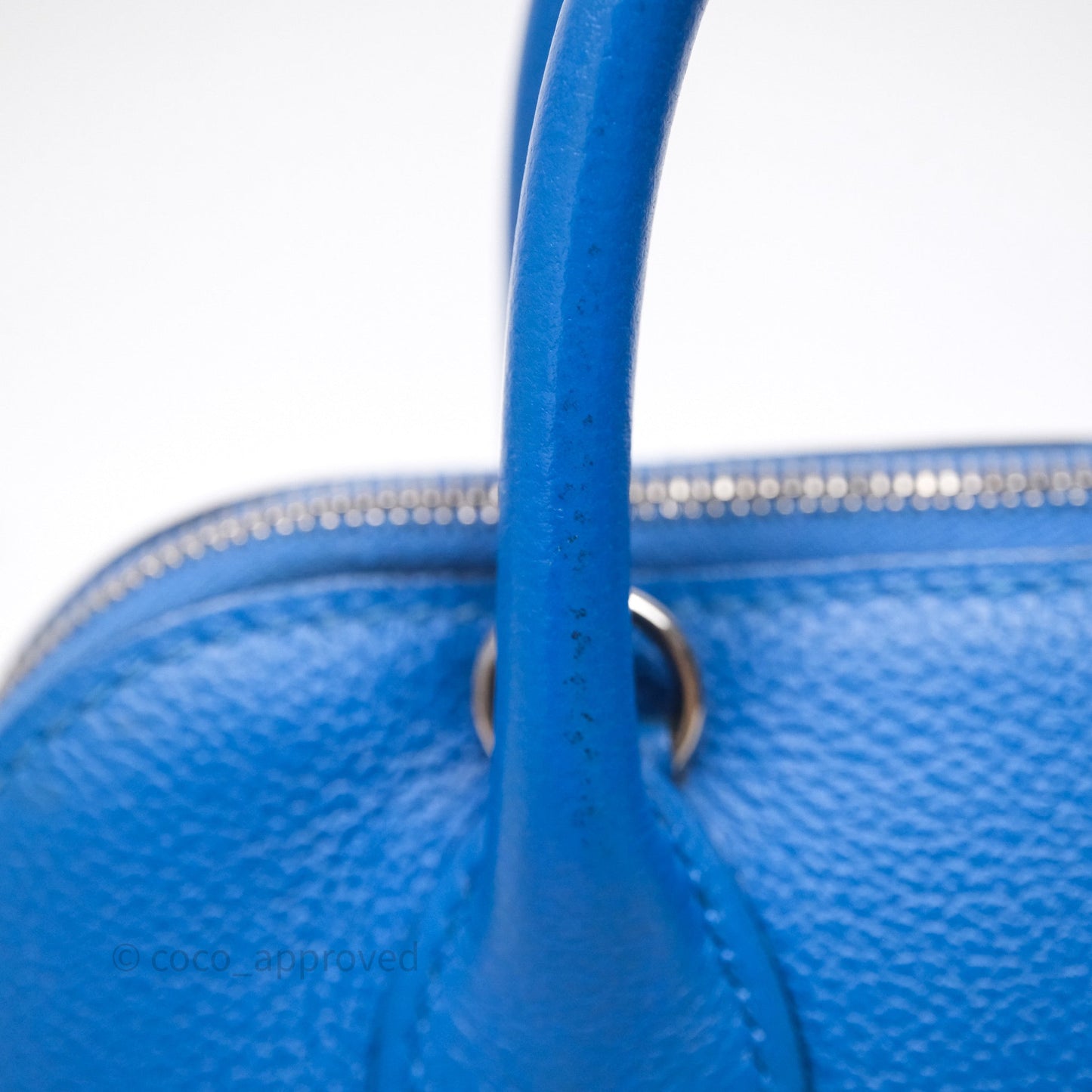 Hermes Mini Bolide 1923 Veau evercolor Bleu Zellige I7 Palladium Hardware