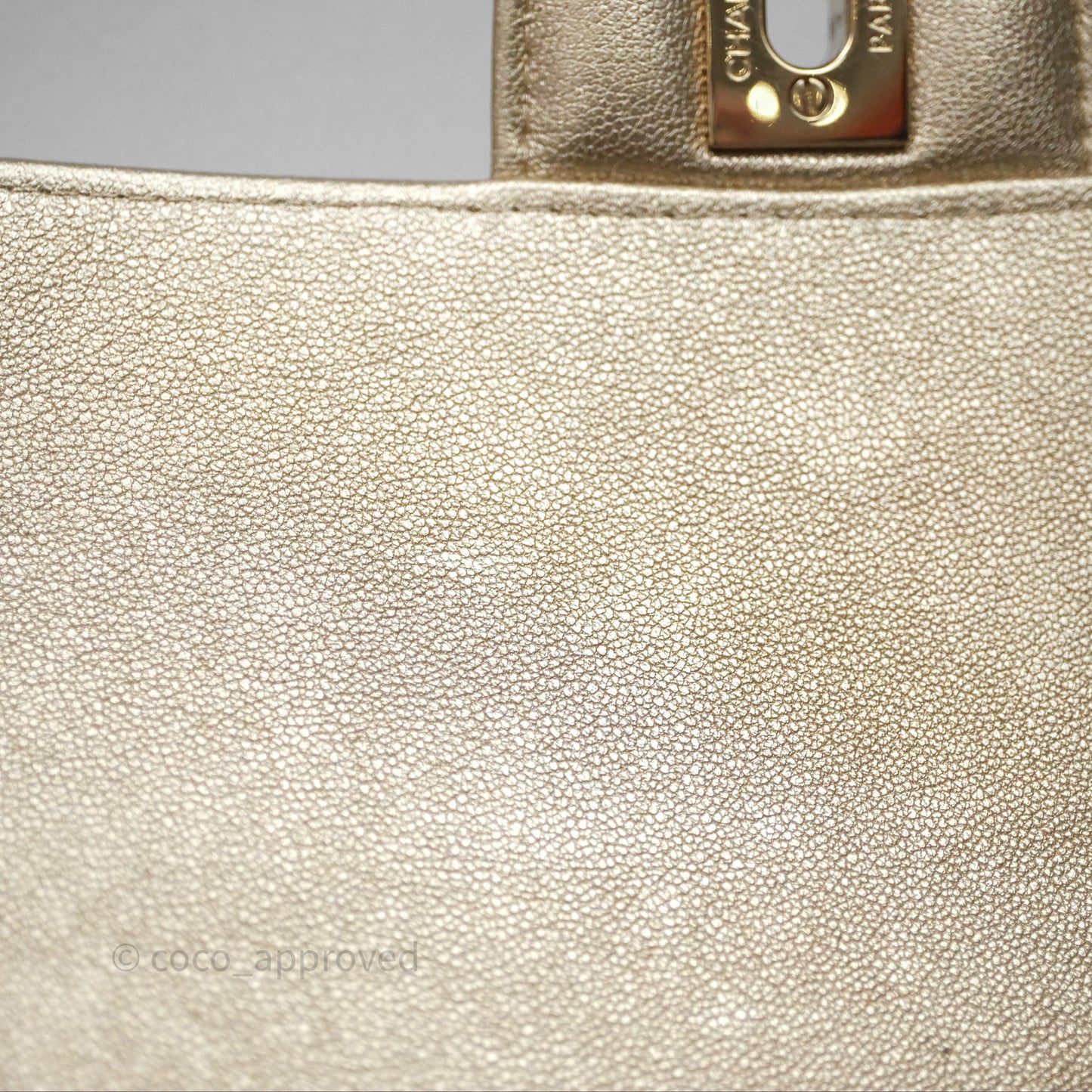 Chanel Quilted Mini Rectangular Iridescent Gold Lambskin Gold Hardware