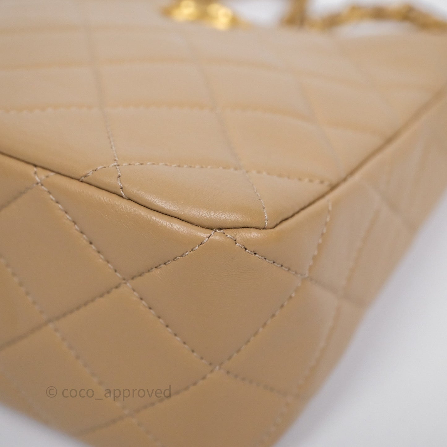 Chanel Quilted Hobo Tote Bag Beige Aged Gold Hardware