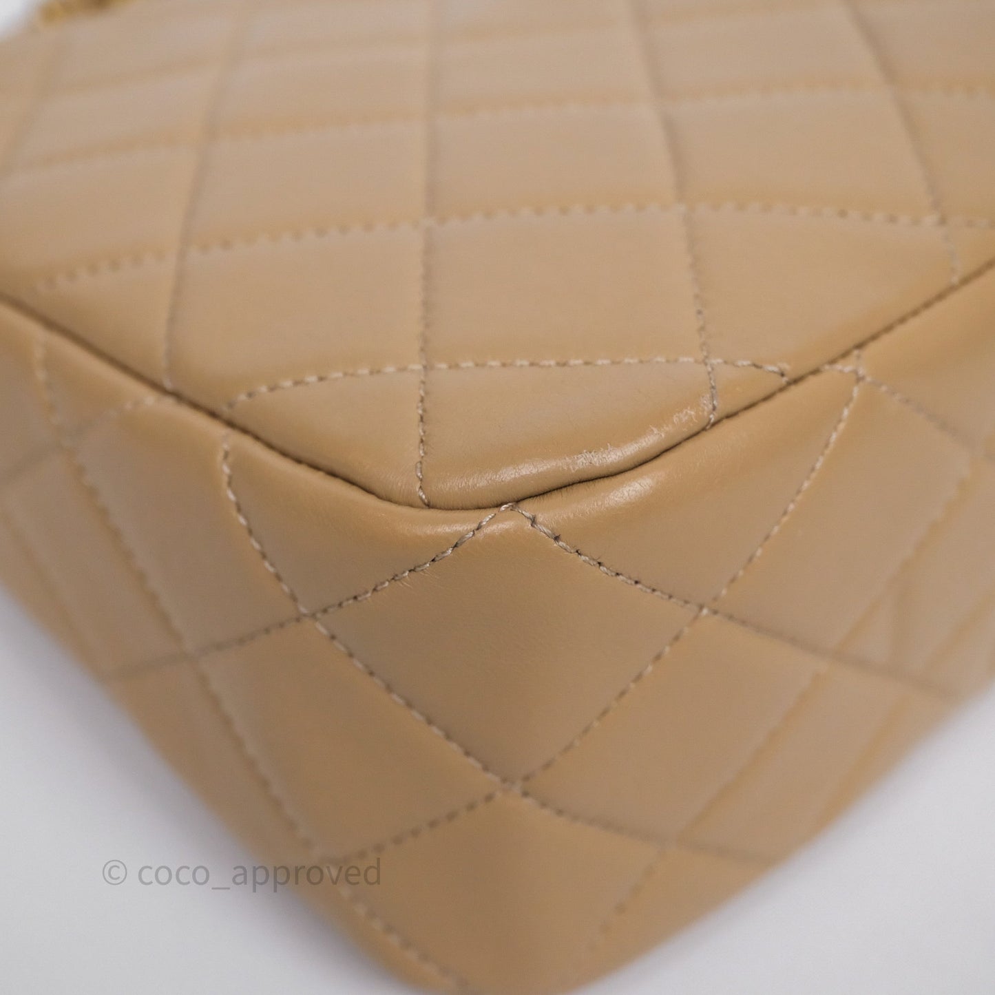 Chanel Quilted Hobo Tote Bag Beige Aged Gold Hardware