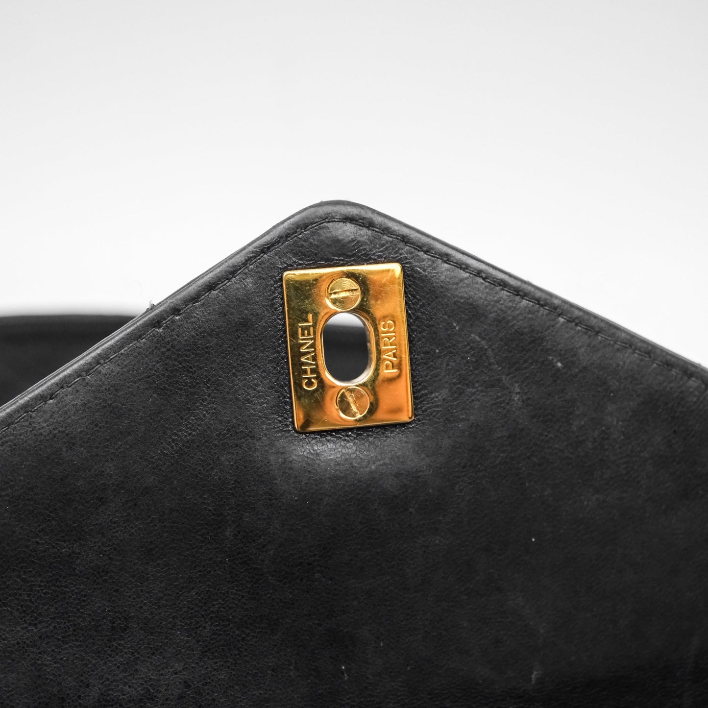 Chanel Vintage Black Lambskin Flap Bag 24K Gold Hardware