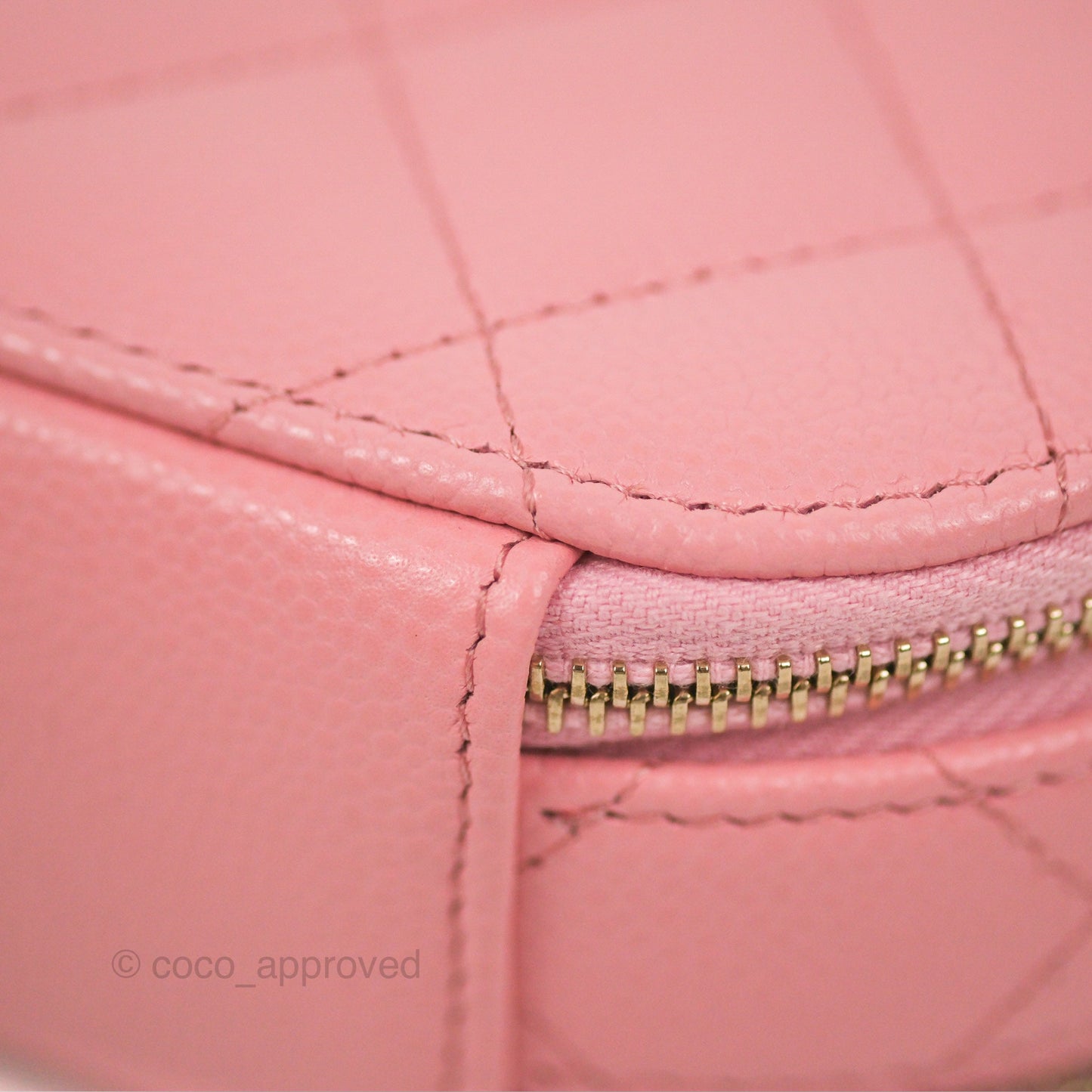 Chanel Mini Round Vanity Bag with Handle Pink Caviar 22C