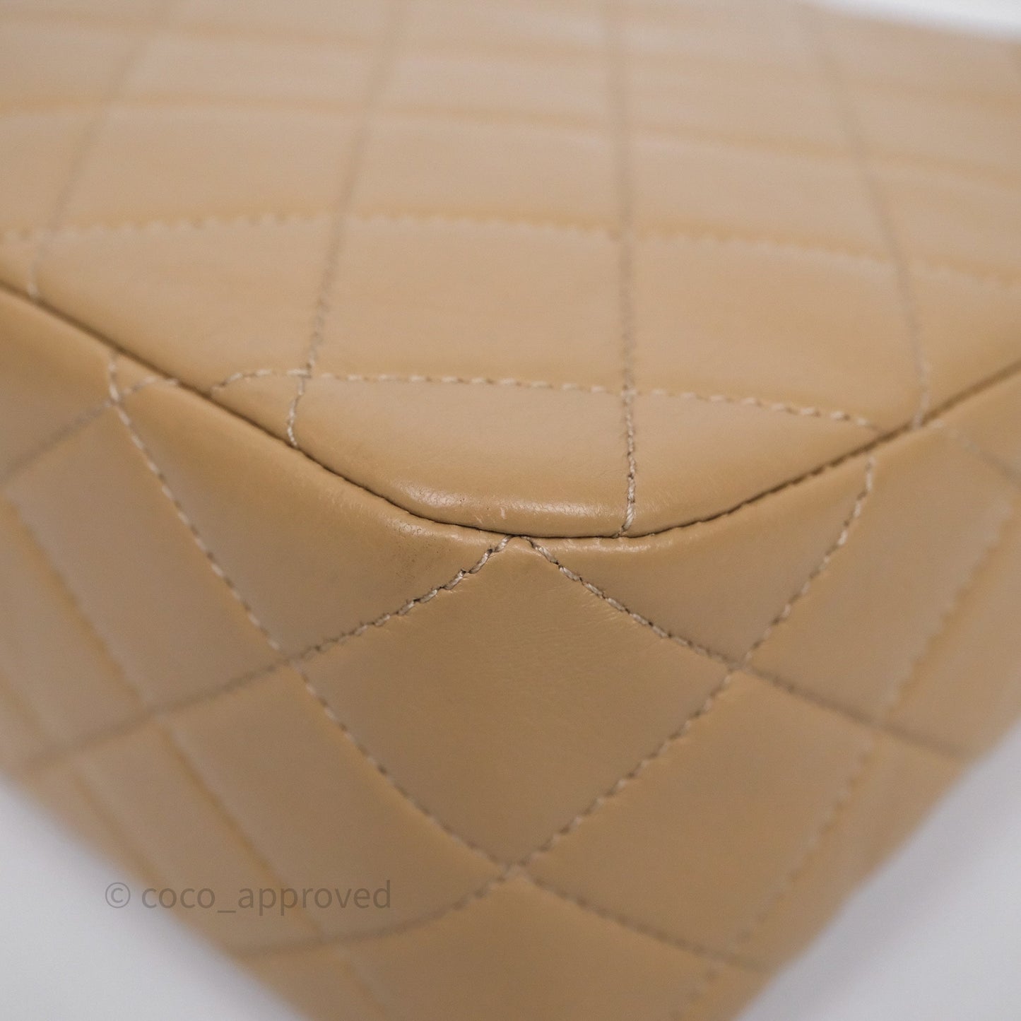 Chanel Quilted Hobo Tote Bag Beige Aged Gold Hardware