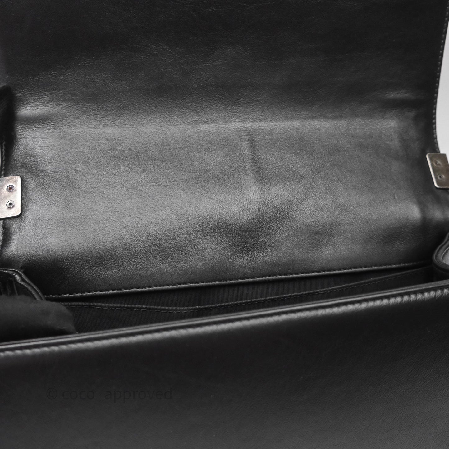 Chanel Quilted Medium Boy Black Lambskin Ruthenium Hardware