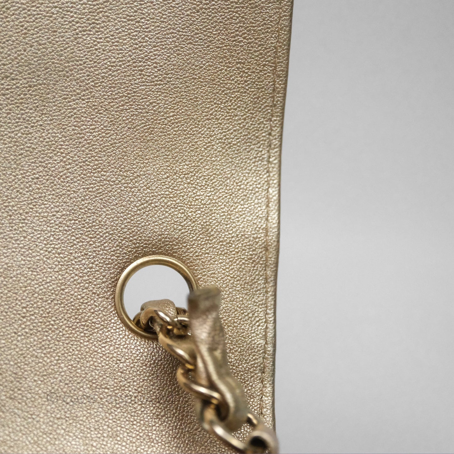 Chanel Quilted Mini Rectangular Iridescent Gold Lambskin Gold Hardware