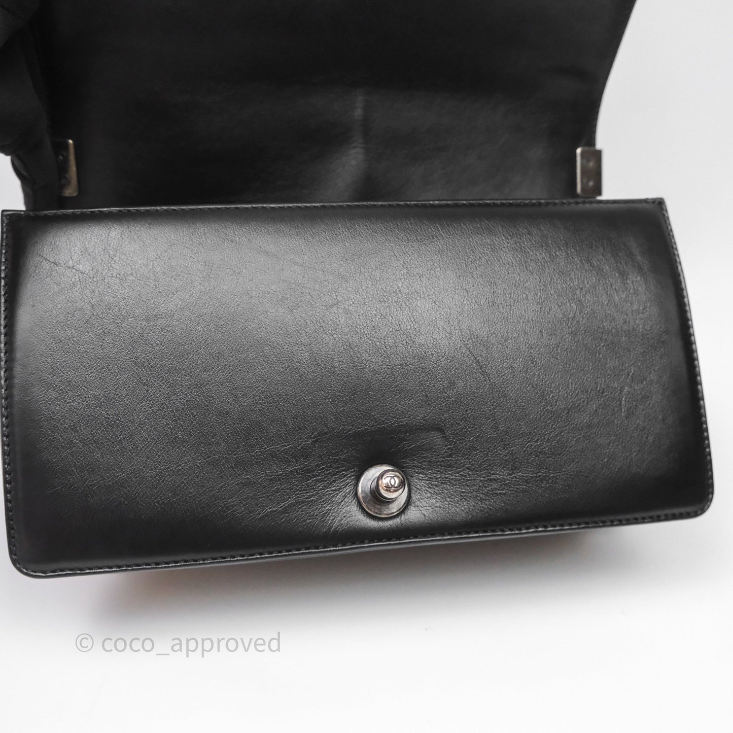 Chanel Quilted Medium Boy Black Lambskin Ruthenium Hardware