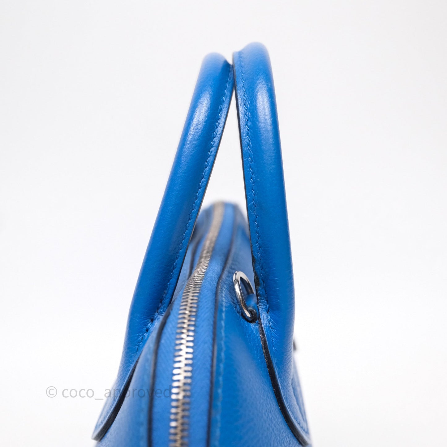 Hermes Mini Bolide 1923 Veau evercolor Bleu Zellige I7 Palladium Hardware