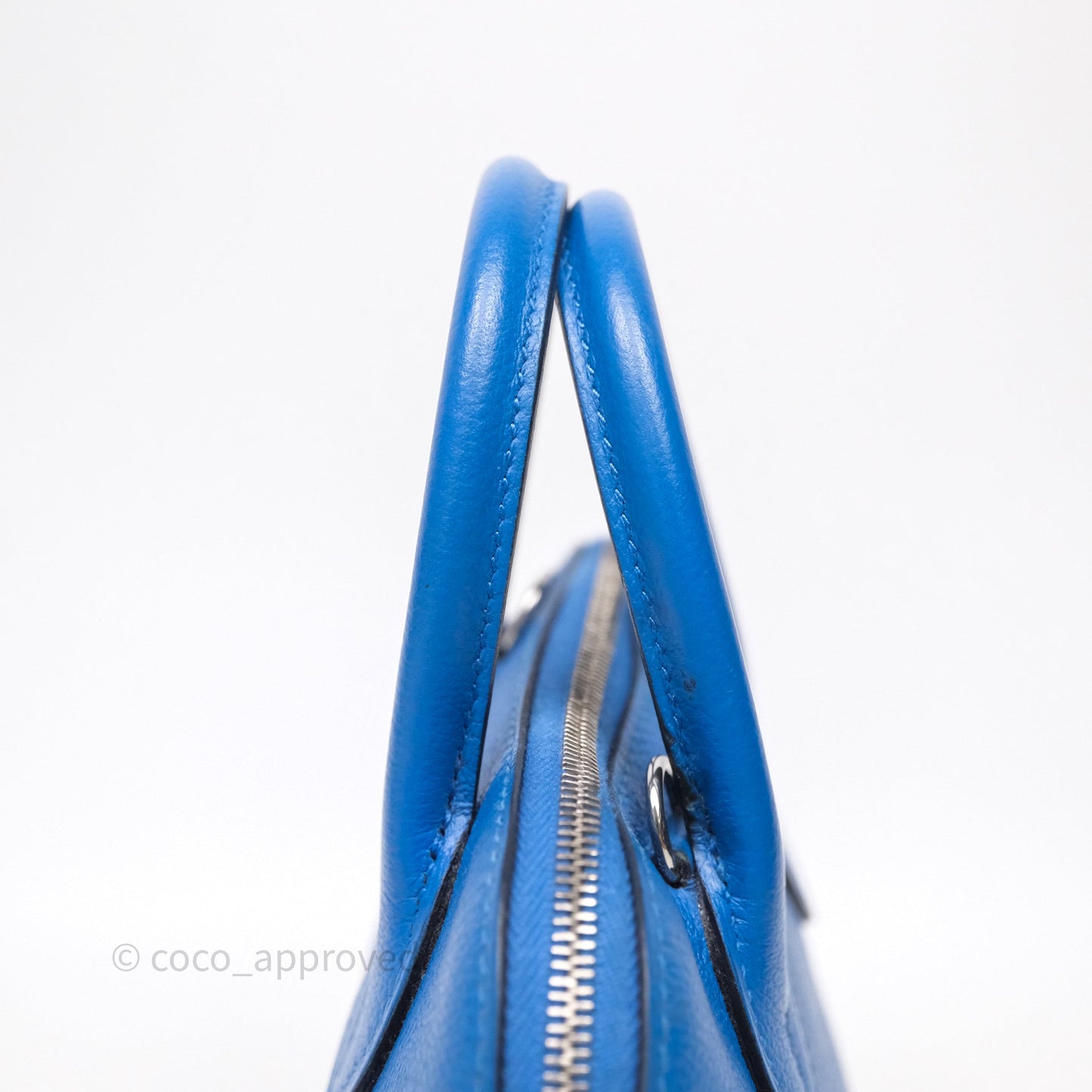Hermes Mini Bolide 1923 Veau evercolor Bleu Zellige I7 Palladium Hardware