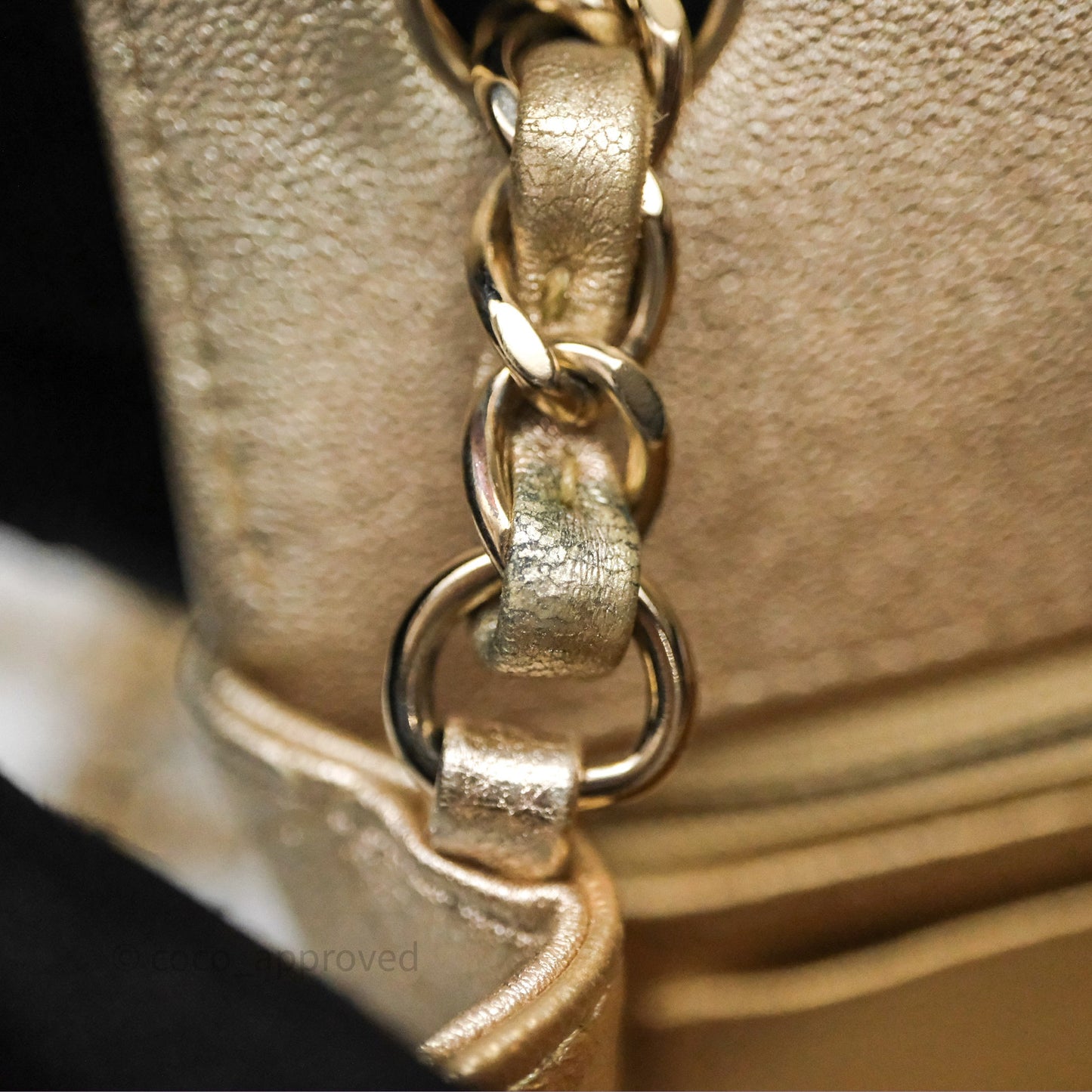 Chanel Quilted Mini Rectangular Iridescent Gold Lambskin Gold Hardware