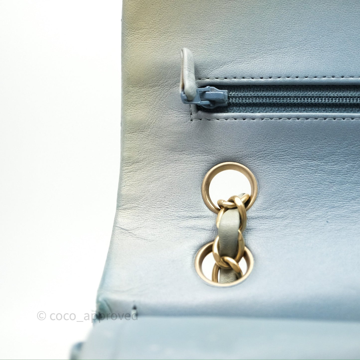 Chanel Classic M/L Medium Flap Quilted Ombre Blue Lambskin Gold Hardware