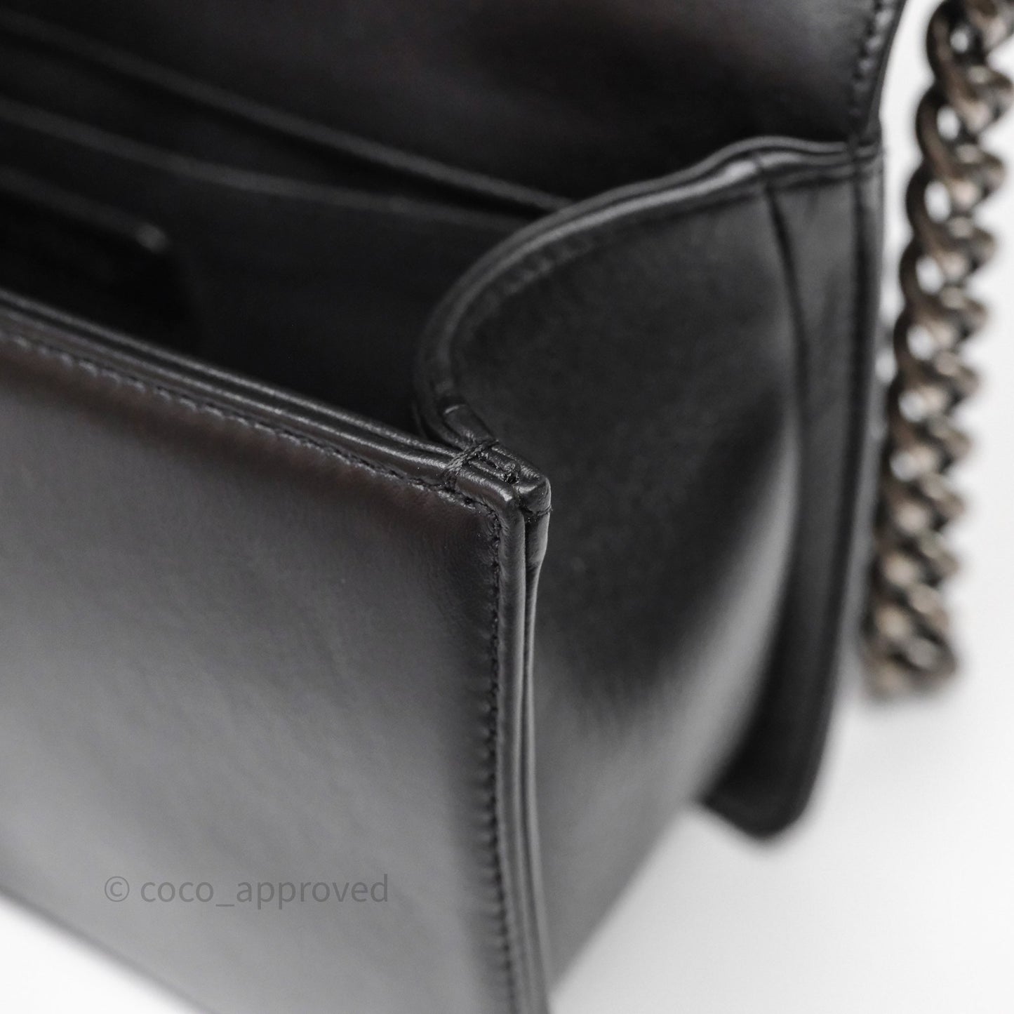 Chanel Quilted Medium Boy Black Lambskin Ruthenium Hardware