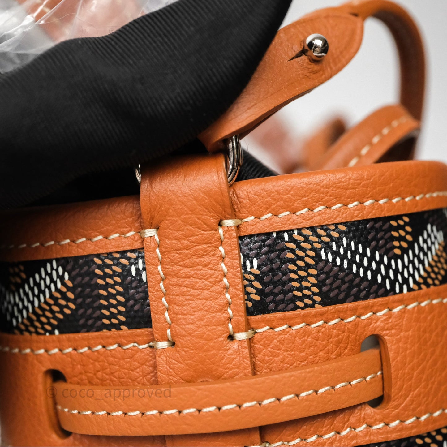 Goyard Petit Flot Mini Bucket Bag Black & Tan