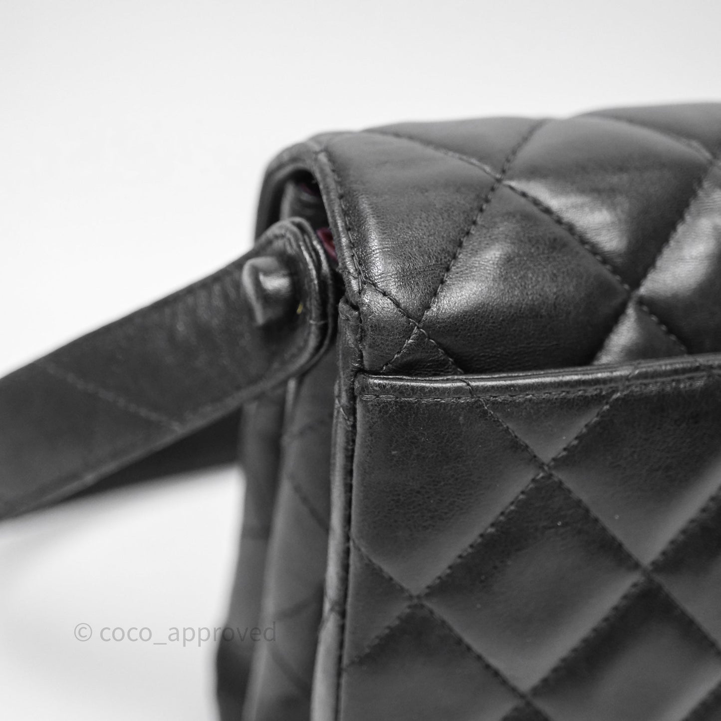 Chanel Vintage Black Lambskin Flap Bag 24K Gold Hardware