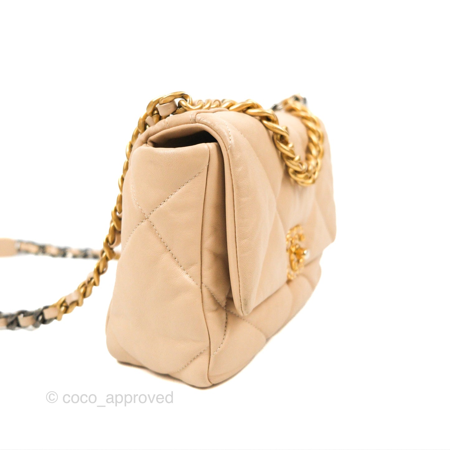 Chanel 19 Small Beige Mixed Hardware