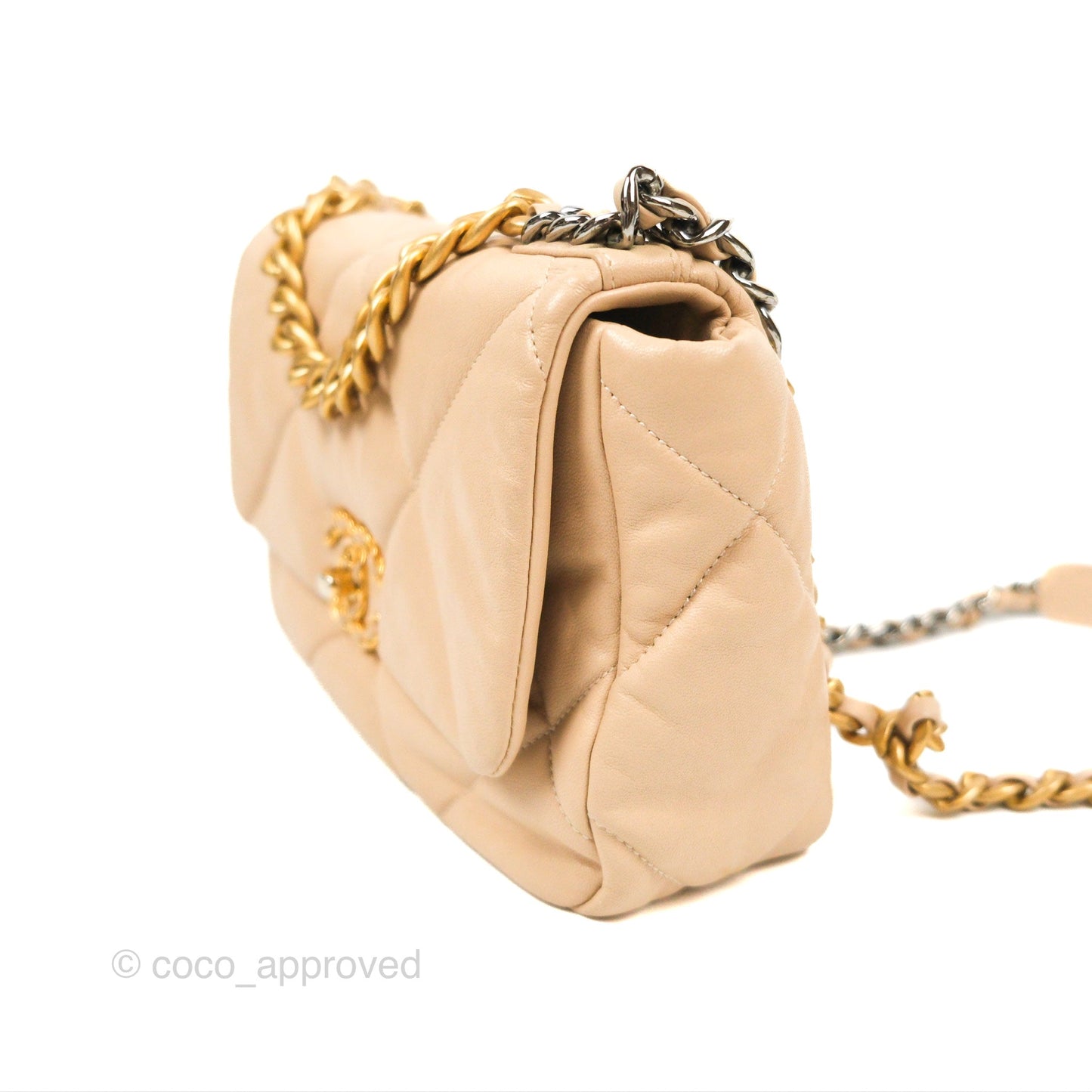 Chanel 19 Small Beige Mixed Hardware