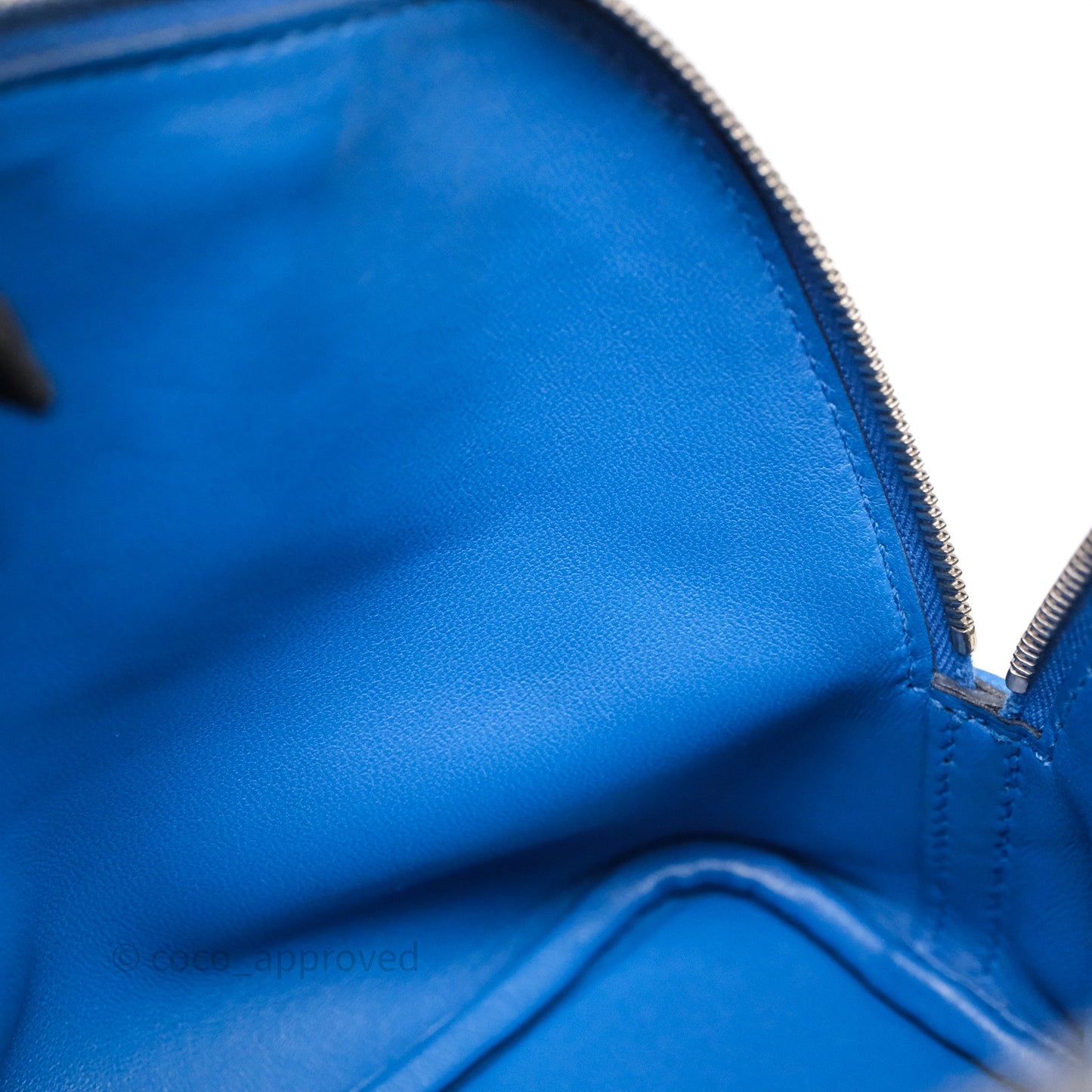Hermes Mini Bolide 1923 Veau evercolor Bleu Zellige I7 Palladium Hardware