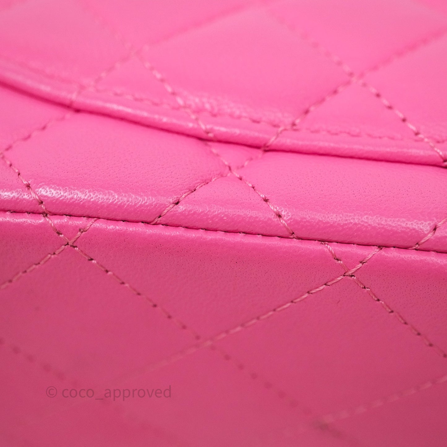 Chanel Mini Square Flap Quilted Pink Lambskin Silver Hardware
