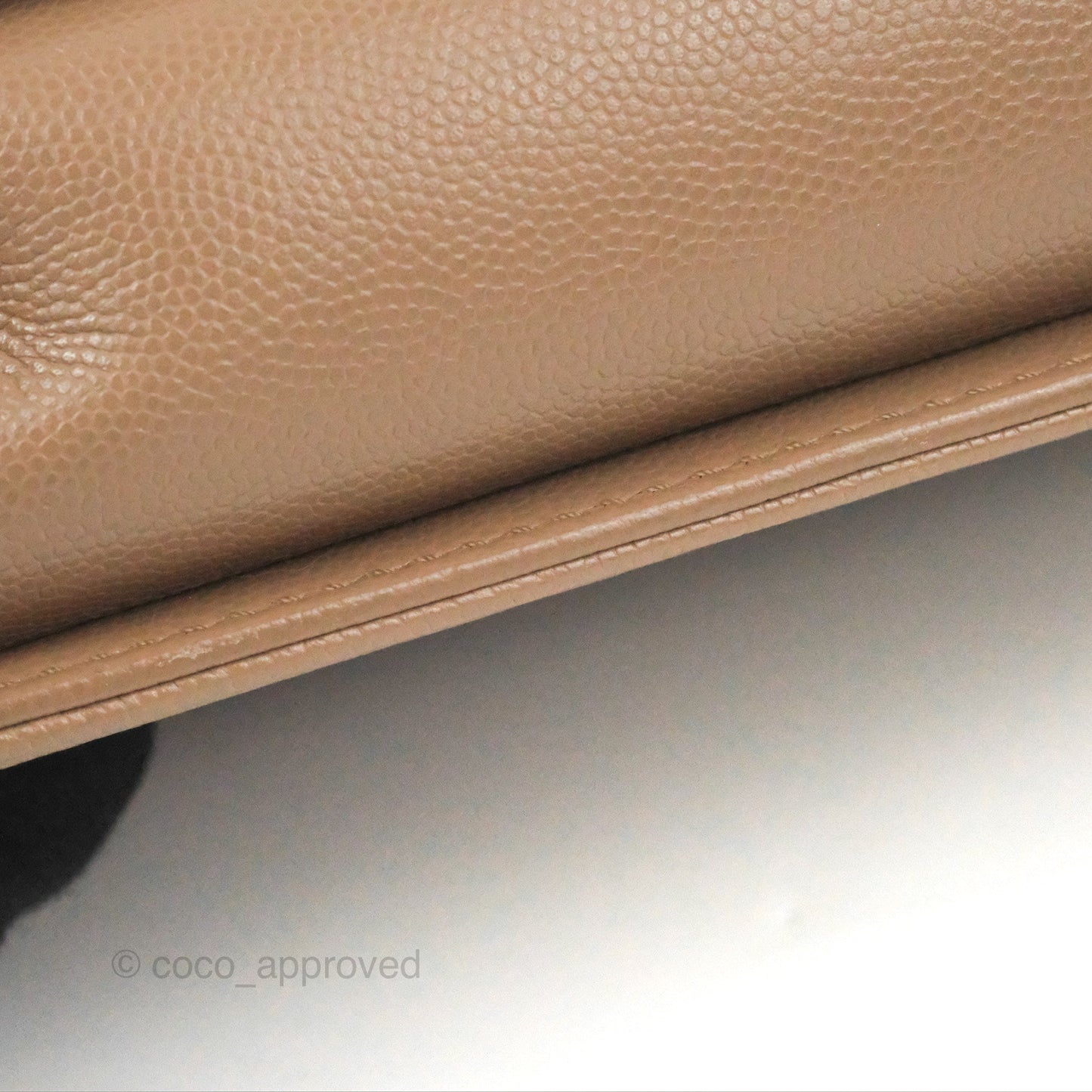 Chanel Small Chevron Boy Taupe Caviar Ruthenium Hardware