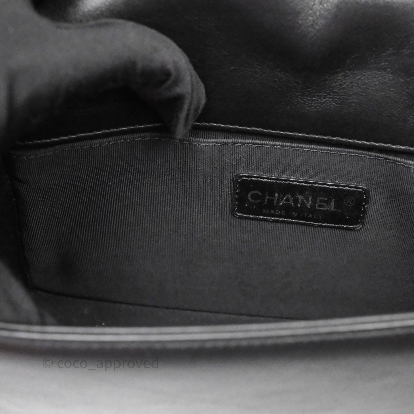 Chanel Quilted Medium Boy Black Lambskin Ruthenium Hardware
