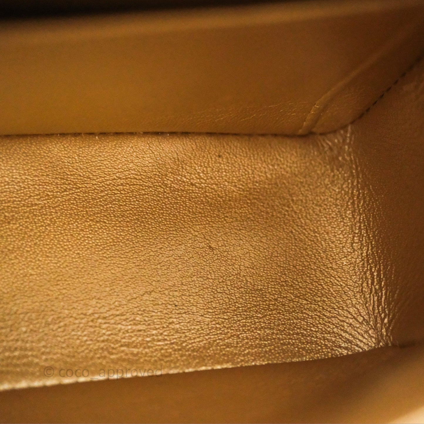 Chanel Quilted Mini Rectangular Iridescent Gold Lambskin Gold Hardware