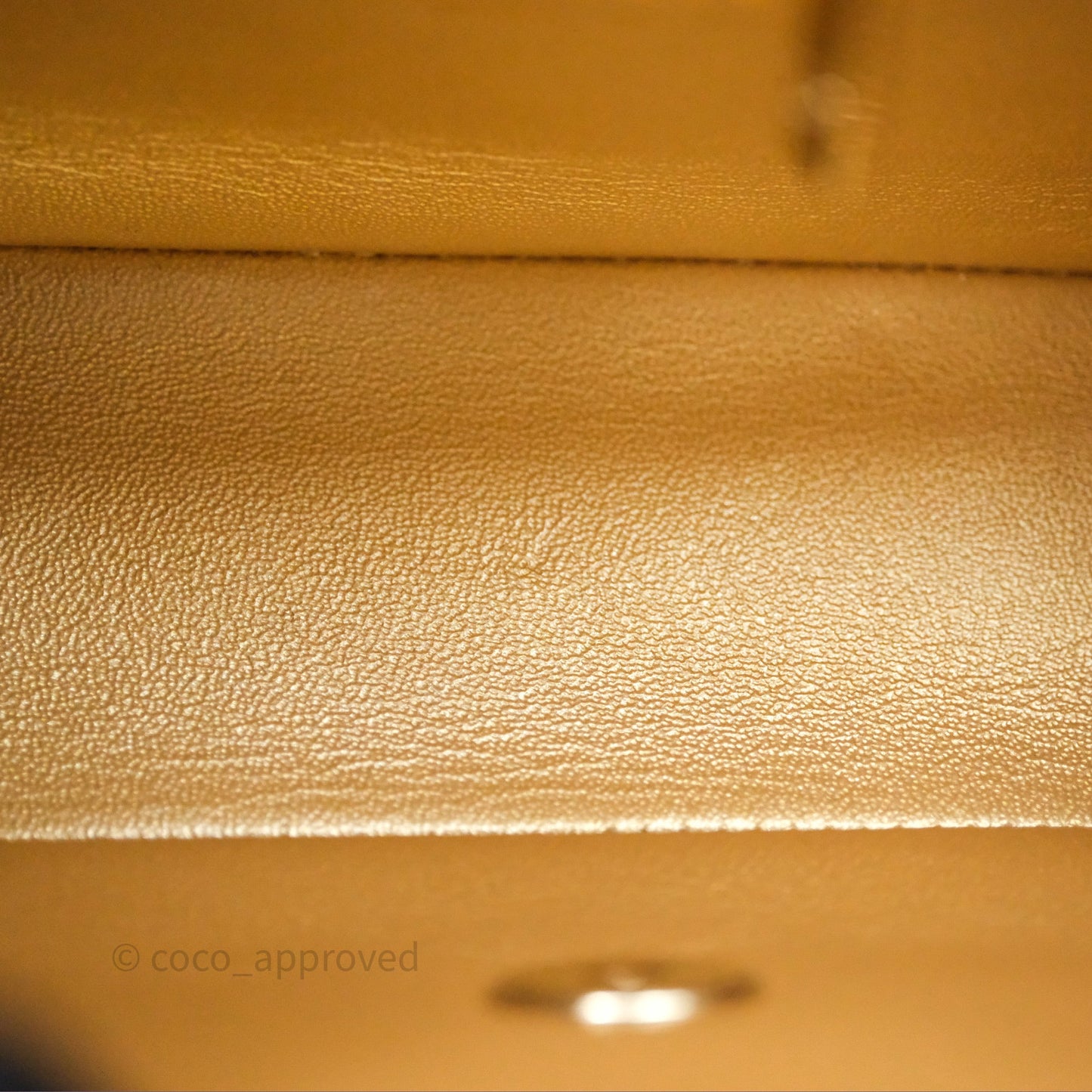 Chanel Quilted Mini Rectangular Iridescent Gold Lambskin Gold Hardware