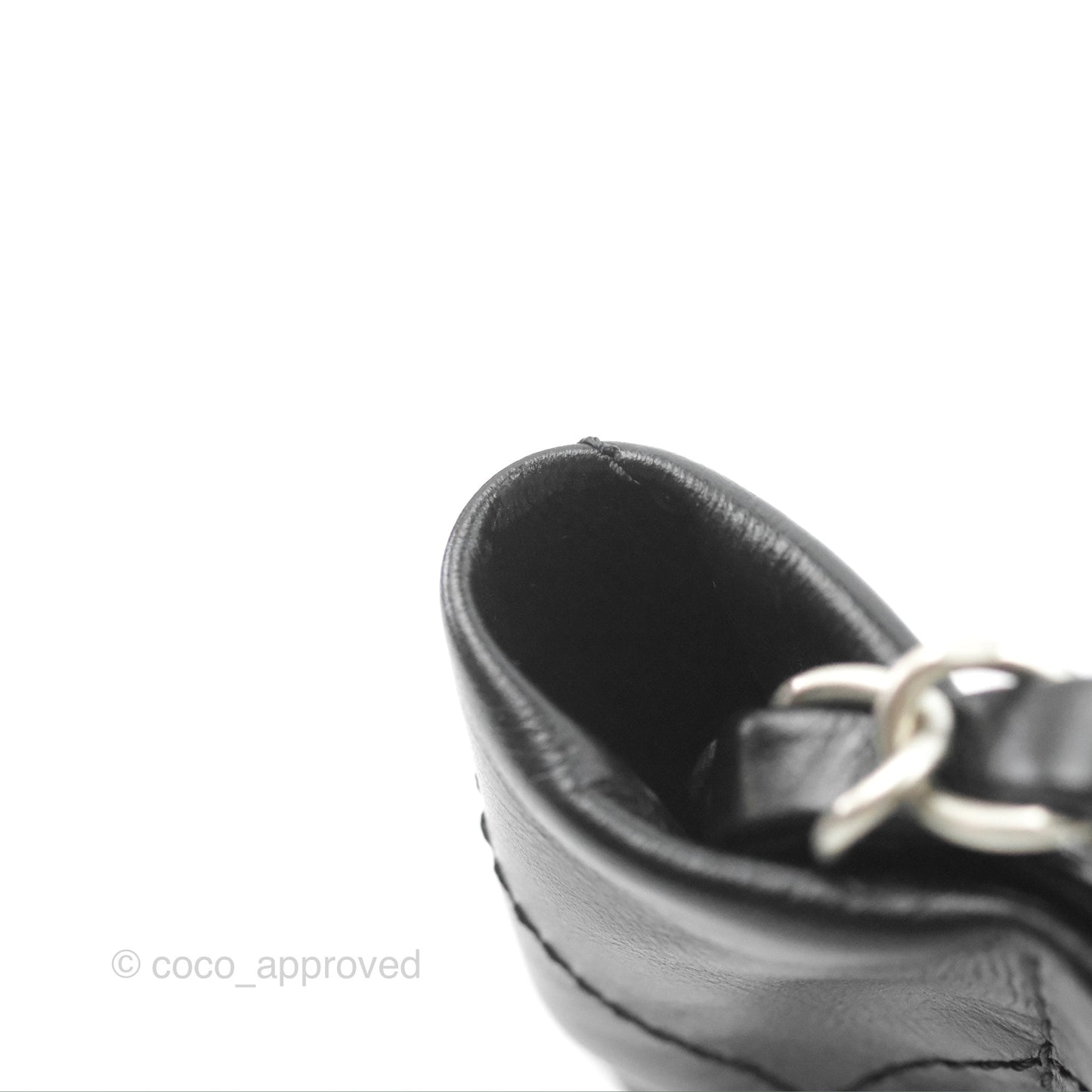 Chanel 22 Small Black Shiny Calfskin Matte Silver Hardware