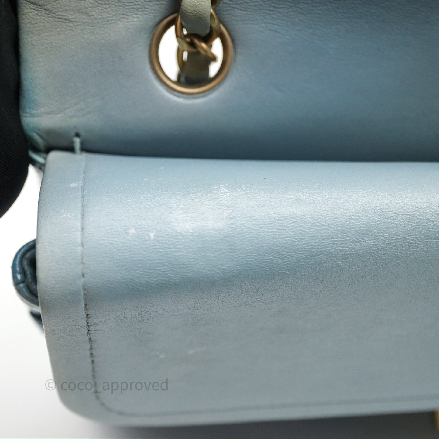 Chanel Classic M/L Medium Flap Quilted Ombre Blue Lambskin Gold Hardware