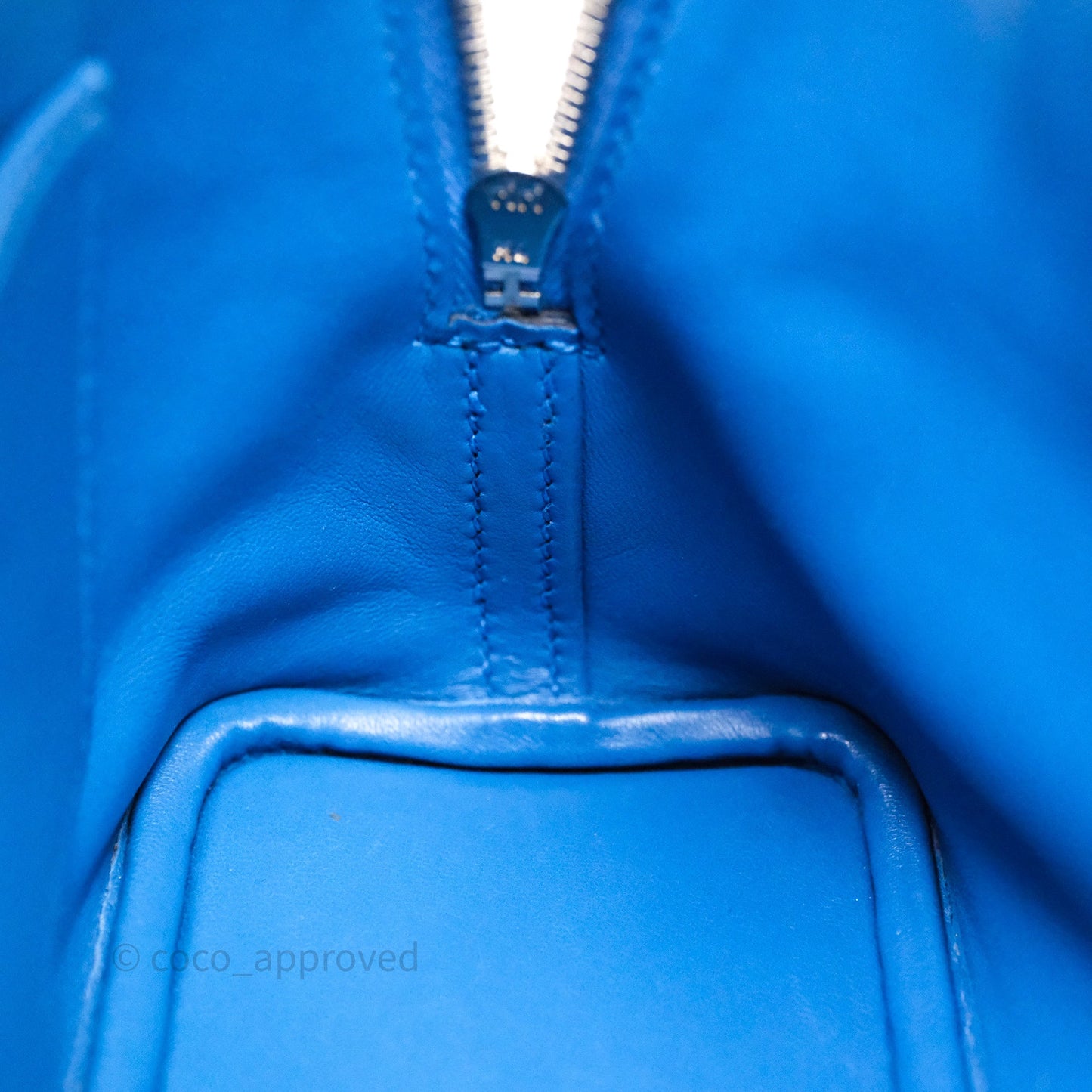 Hermes Mini Bolide 1923 Veau evercolor Bleu Zellige I7 Palladium Hardware