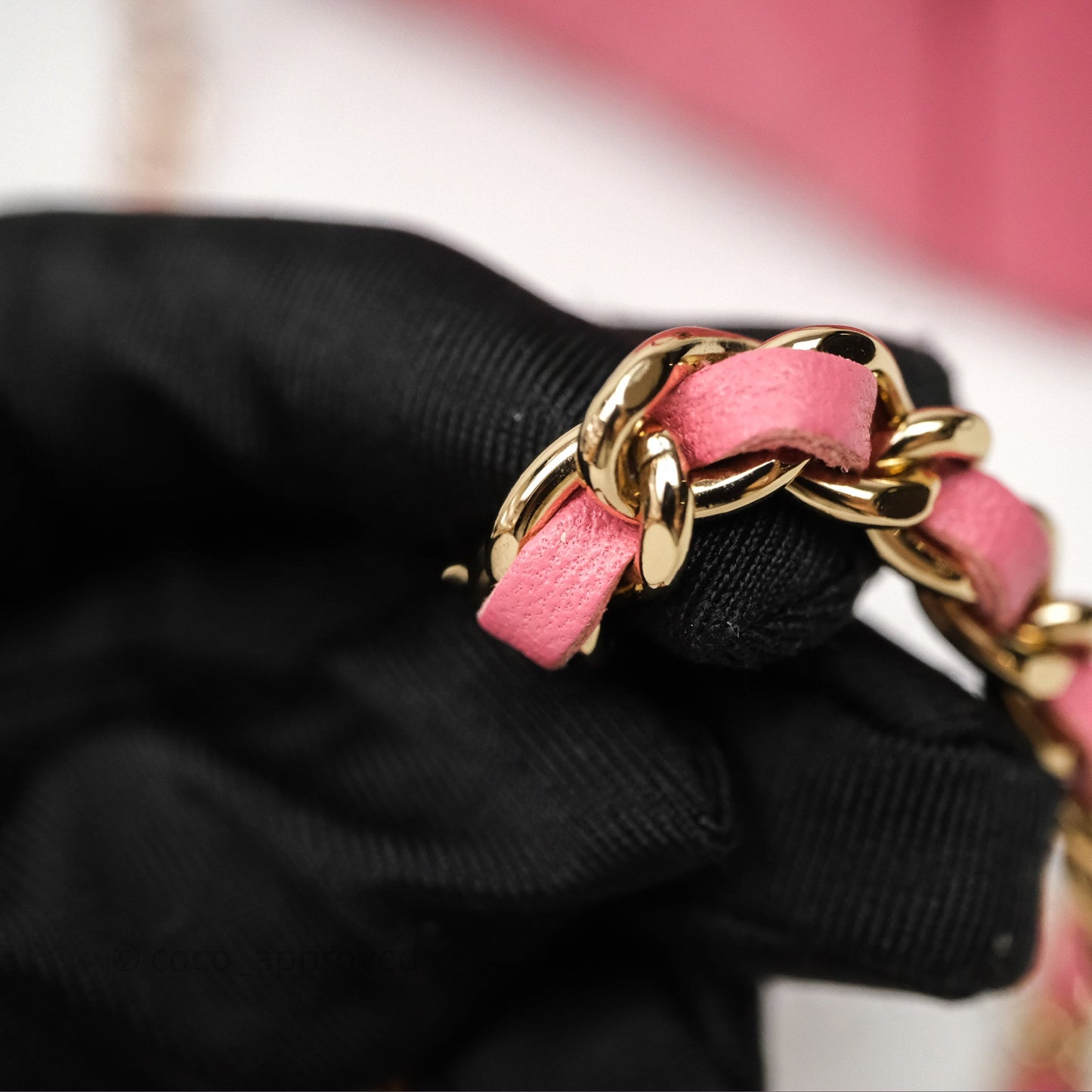 Chanel Vanity Rectangular Top Handle Pink Lambskin Gold Hardware