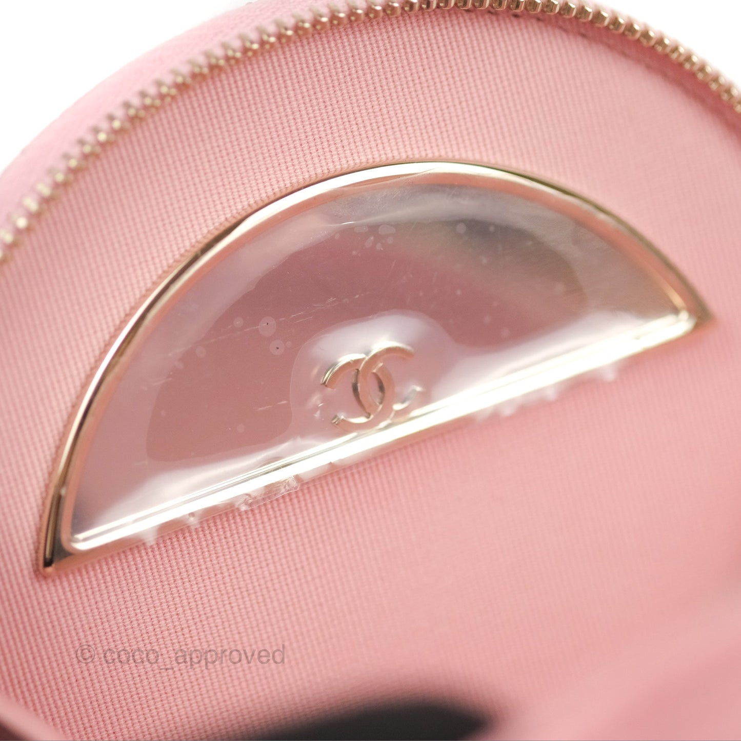 Chanel Mini Round Vanity Bag with Handle Pink Caviar 22C