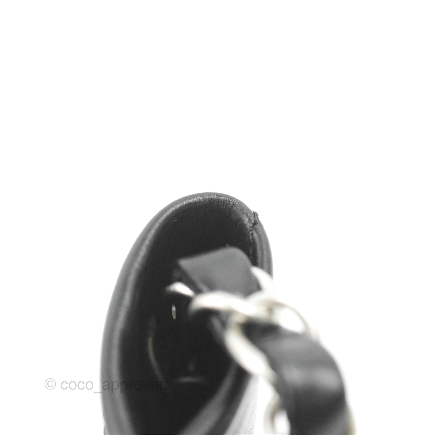 Chanel 22 Small Black Shiny Calfskin Matte Silver Hardware