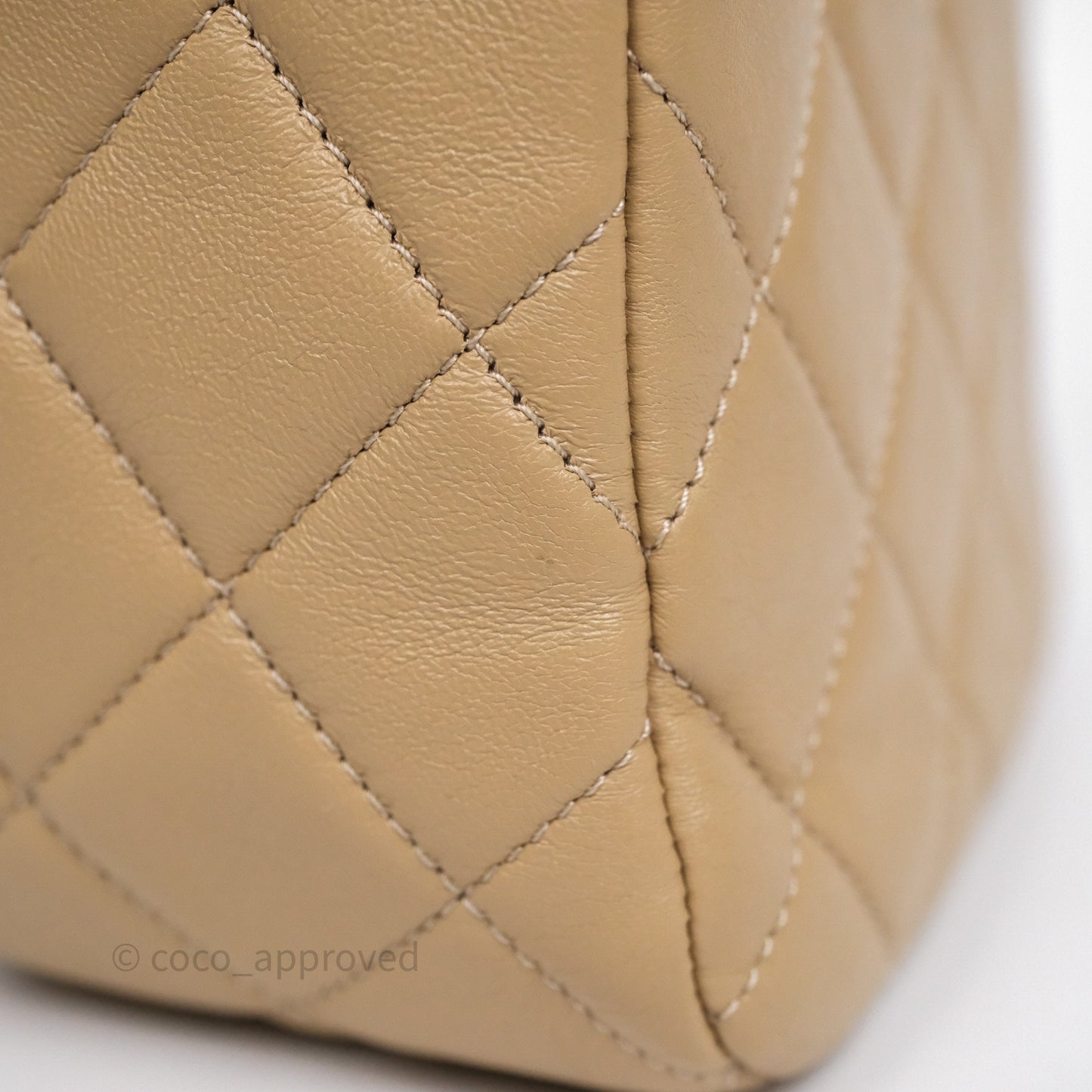 Chanel Quilted Hobo Tote Bag Beige Aged Gold Hardware